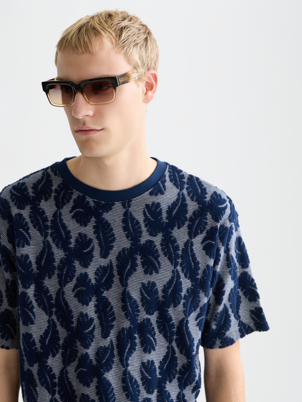 Jacquard feeder stripe relaxed T-shirt