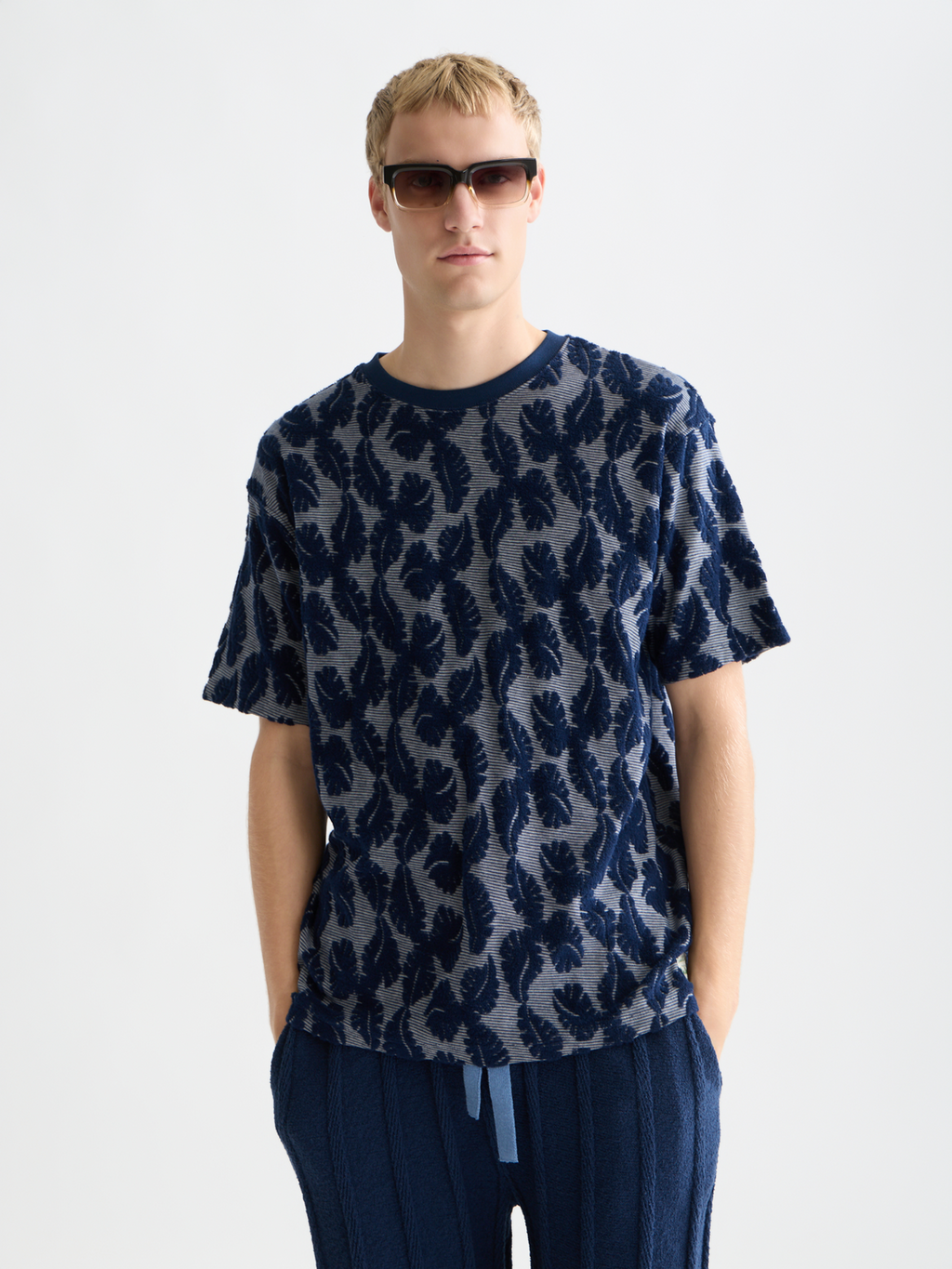 Jacquard feeder stripe relaxed T-shirt