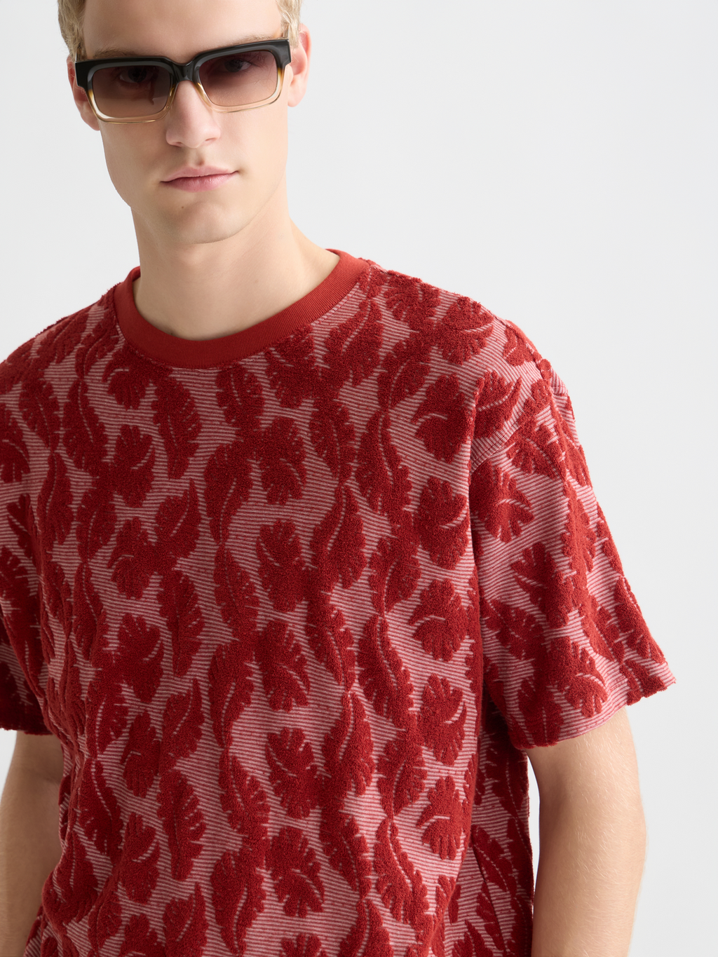 Jacquard feeder stripe relaxed T-shirt