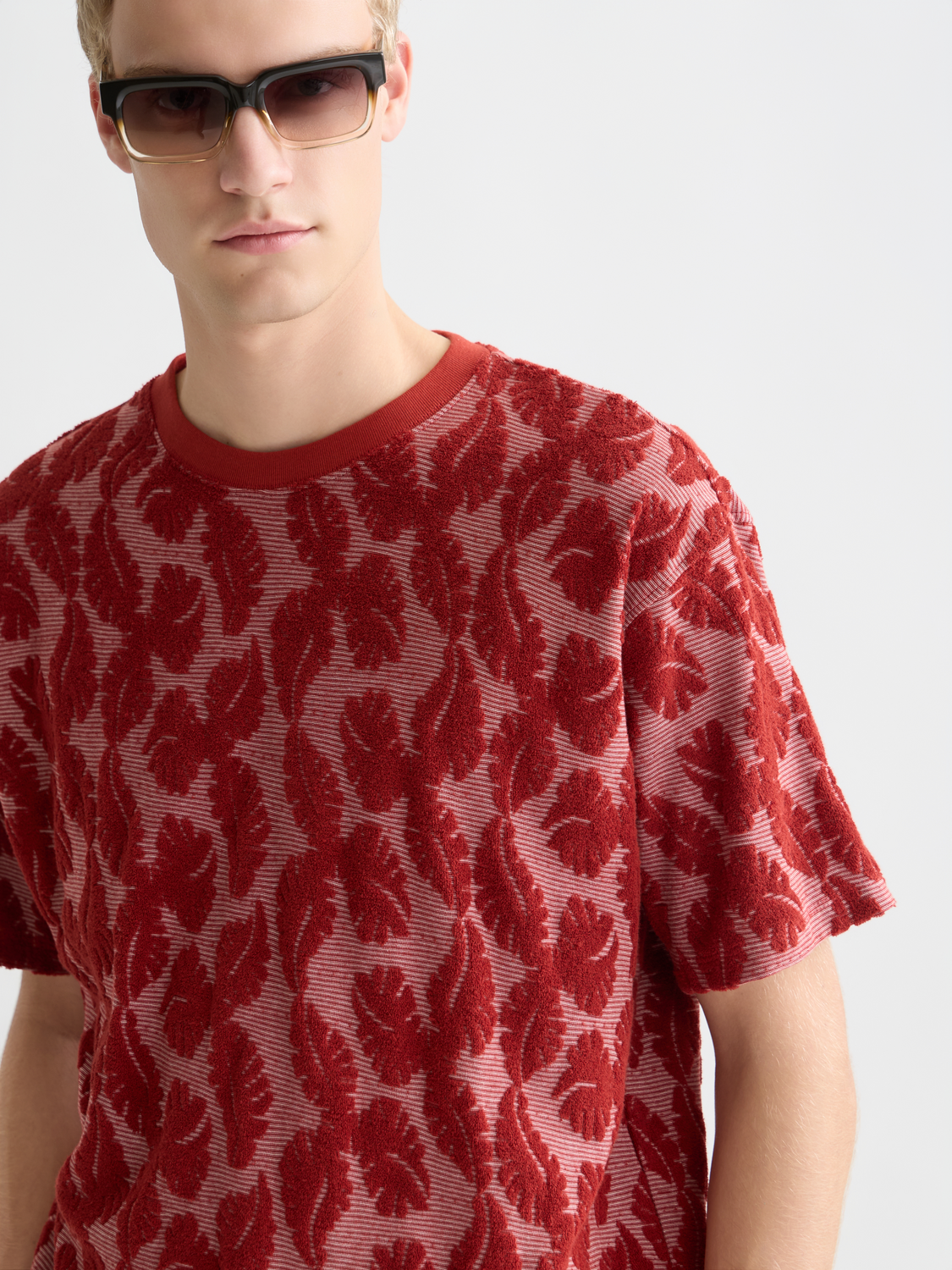 Jacquard feeder stripe relaxed T-shirt