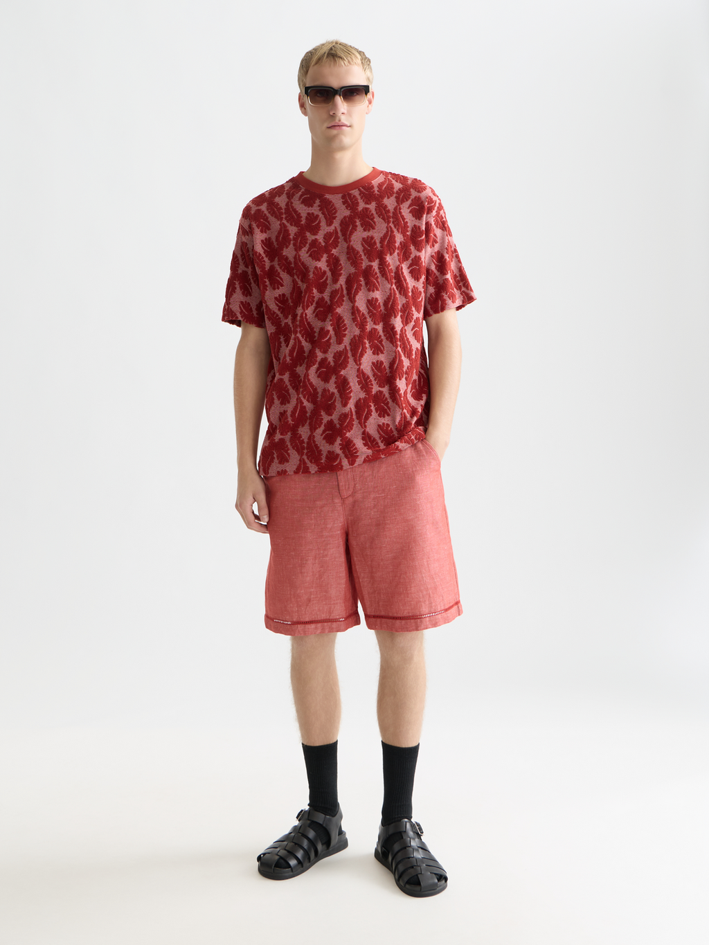 Jacquard feeder stripe relaxed T-shirt