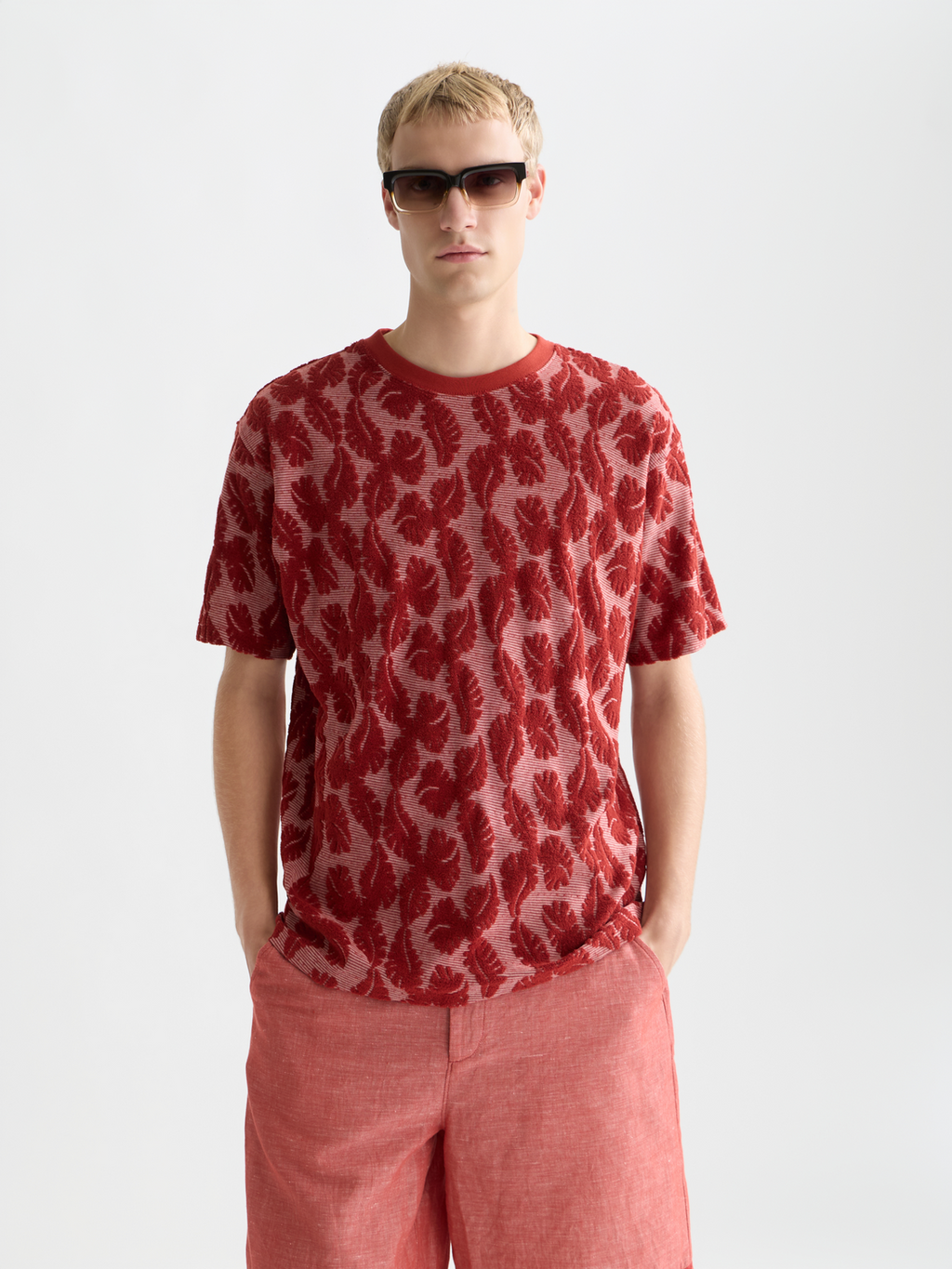 Jacquard feeder stripe relaxed T-shirt