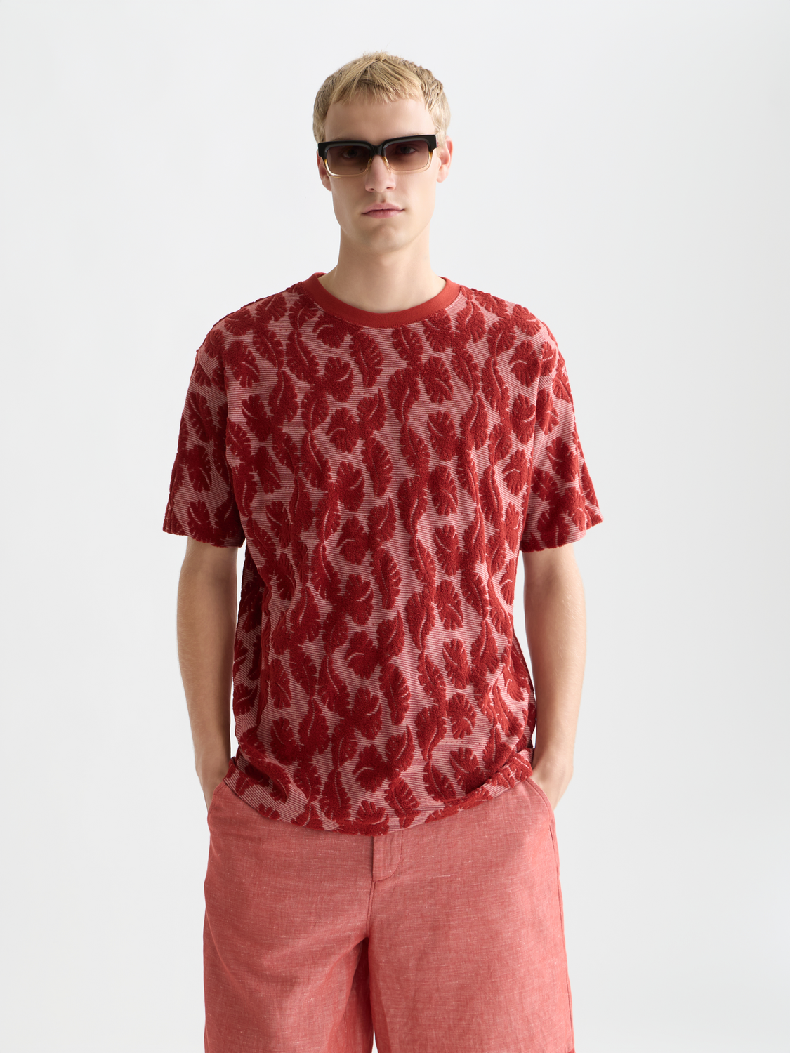 Jacquard feeder stripe relaxed T-shirt