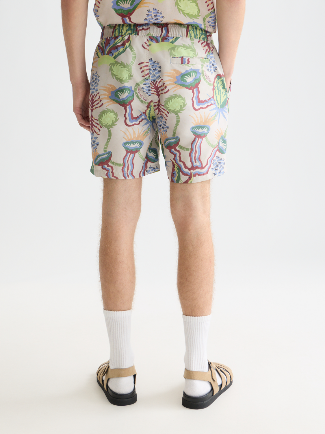 Printed midlength swim shorts