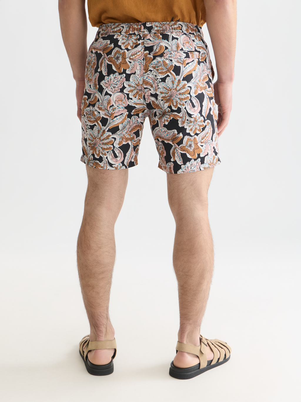 Printed midlength swim shorts