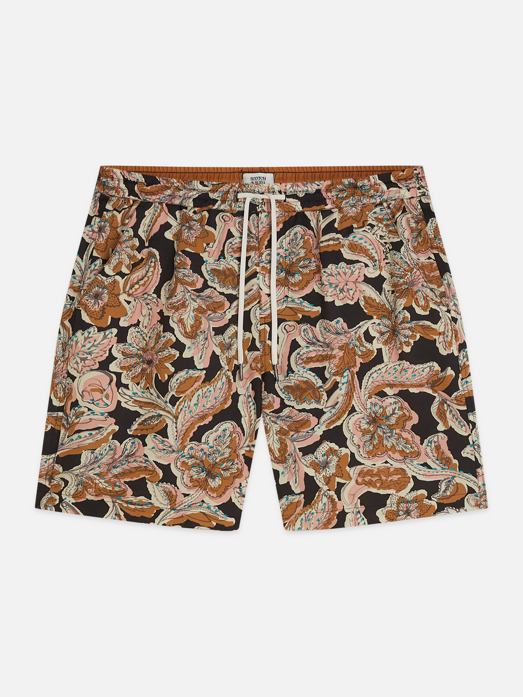 Printed midlength swim shorts