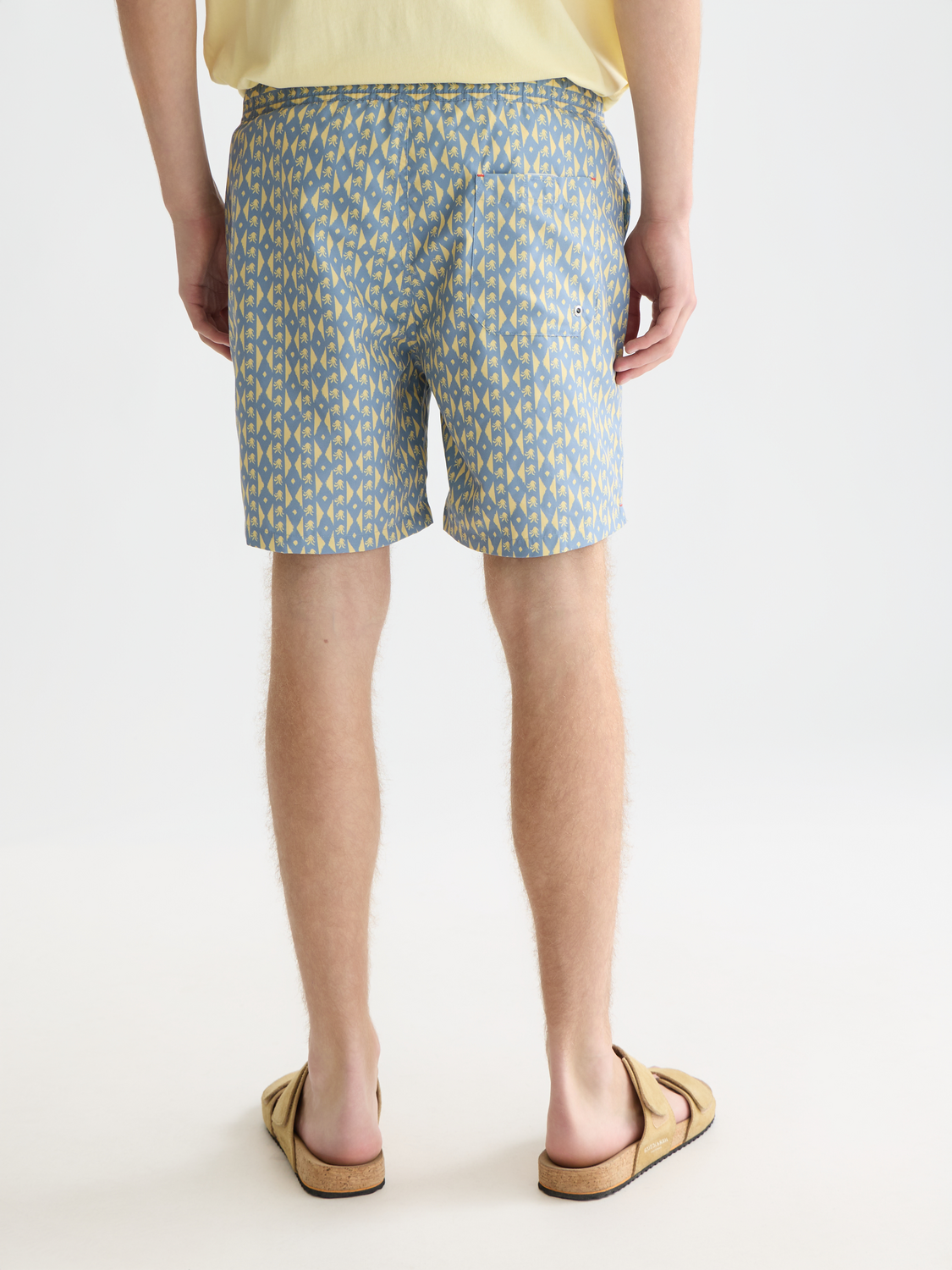 Printed mid-length swim shorts