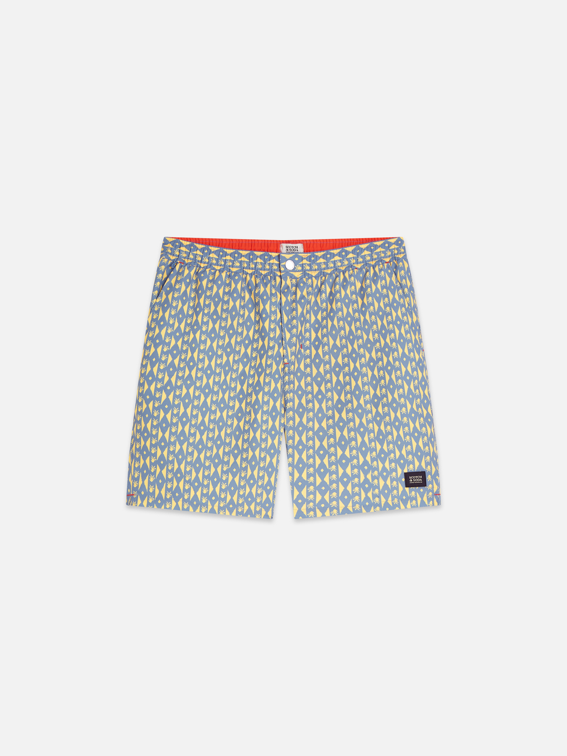 Printed mid-length swim shorts
