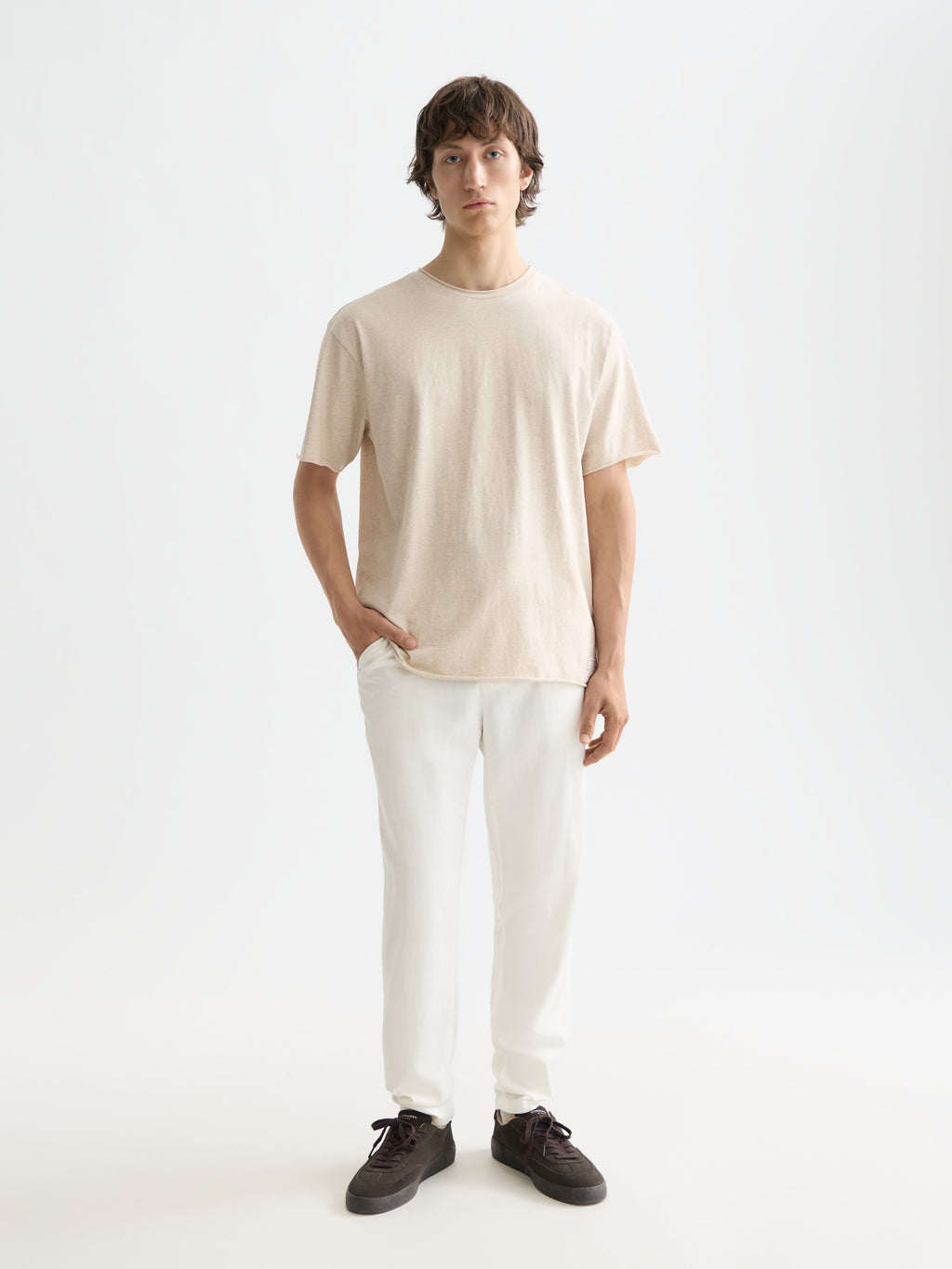 CORE raw-edged relaxed-fit garment-dyed T-shirt