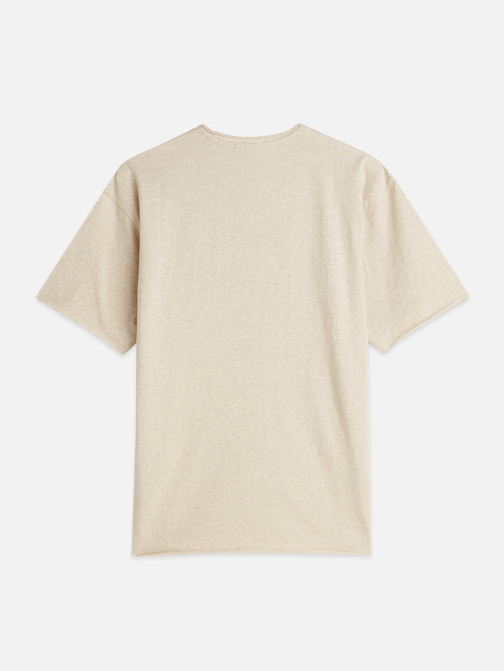 Essentials raw-edged relaxed-fit T-shirt - OATMEAL MELANGE