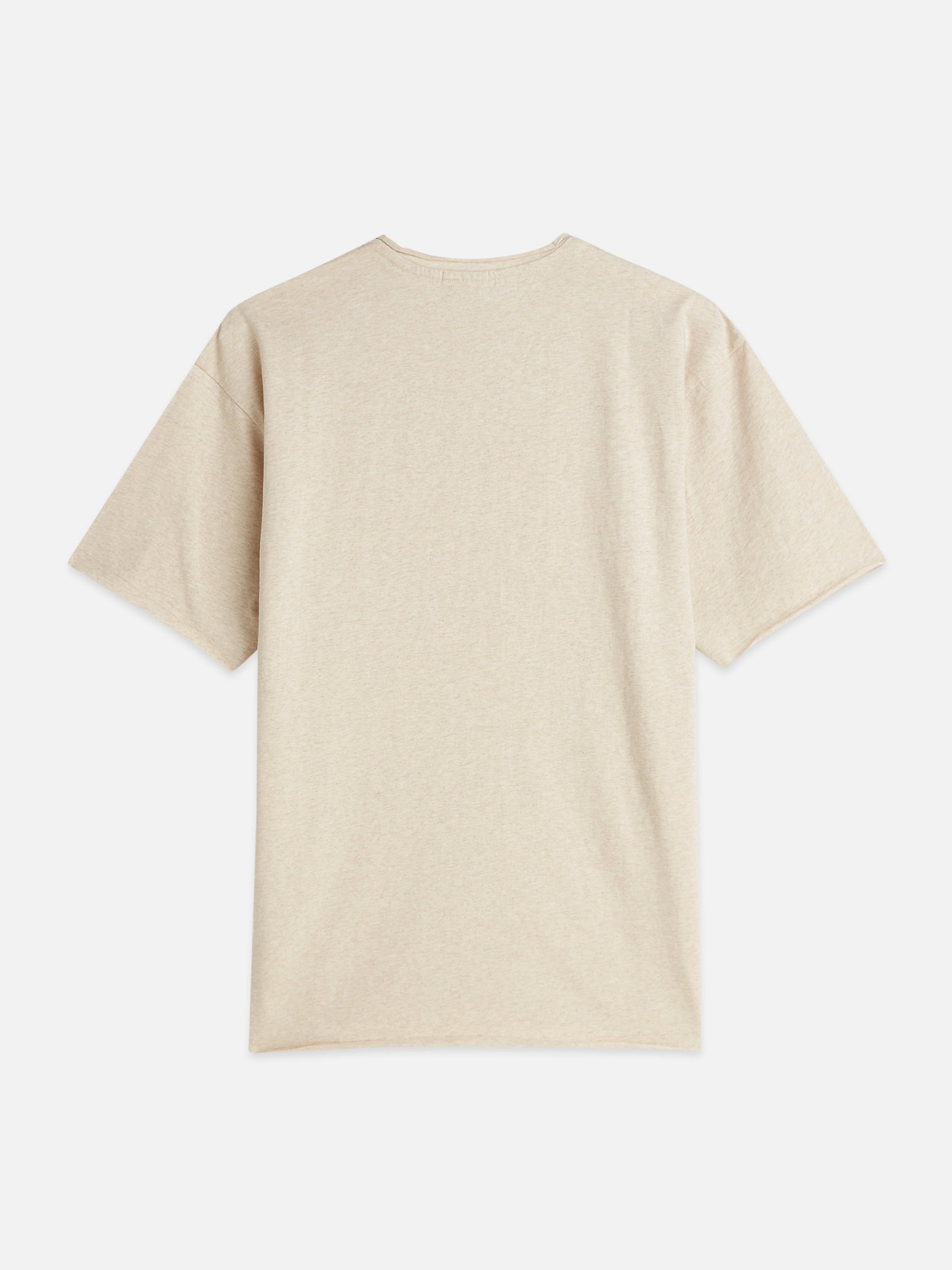 Essentials raw-edged relaxed-fit T-shirt - OATMEAL MELANGE