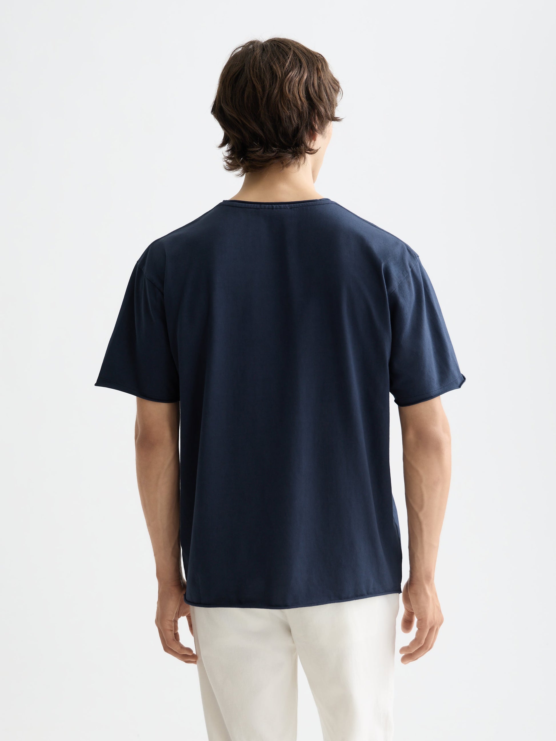 Essentials raw-edged relaxed-fit T-shirt - SKY CAPTAIN
