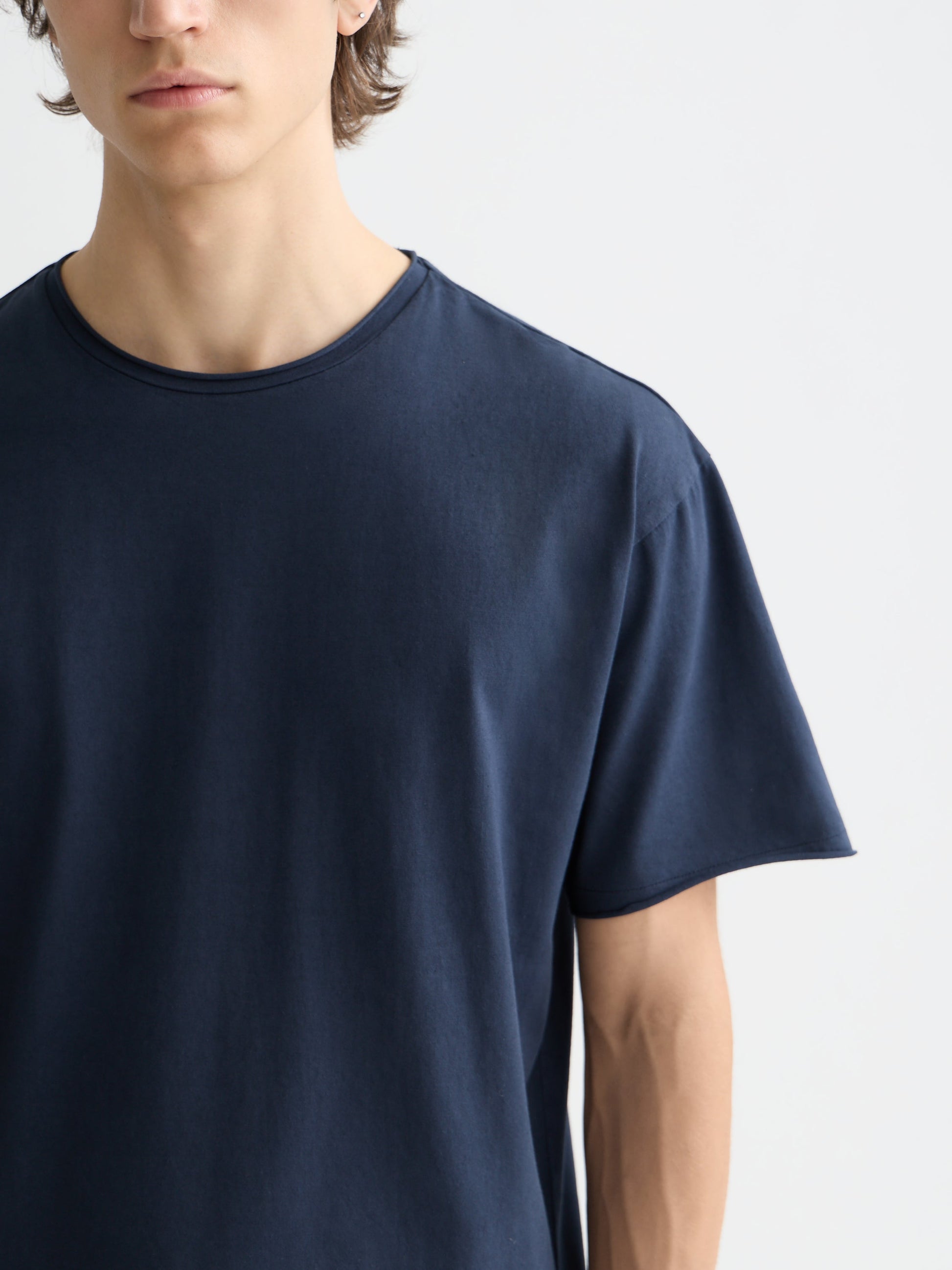 Essentials raw-edged relaxed-fit T-shirt - SKY CAPTAIN