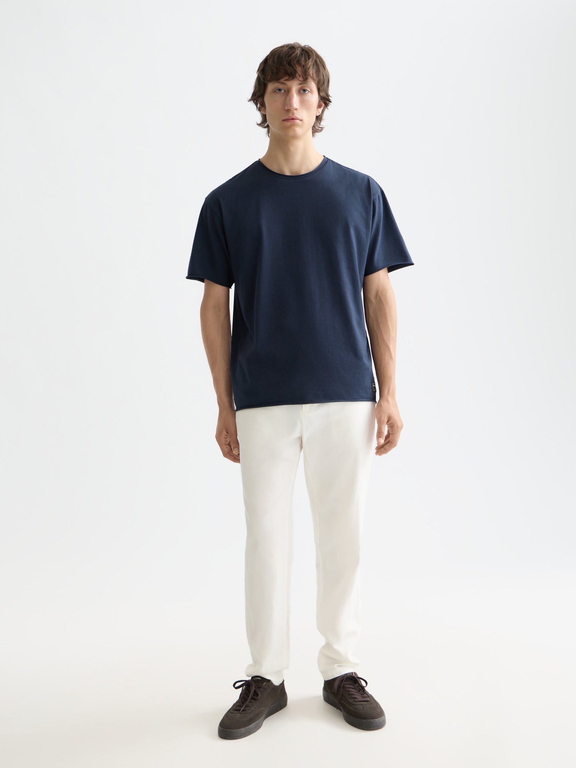 Essentials raw-edged relaxed-fit T-shirt - SKY CAPTAIN