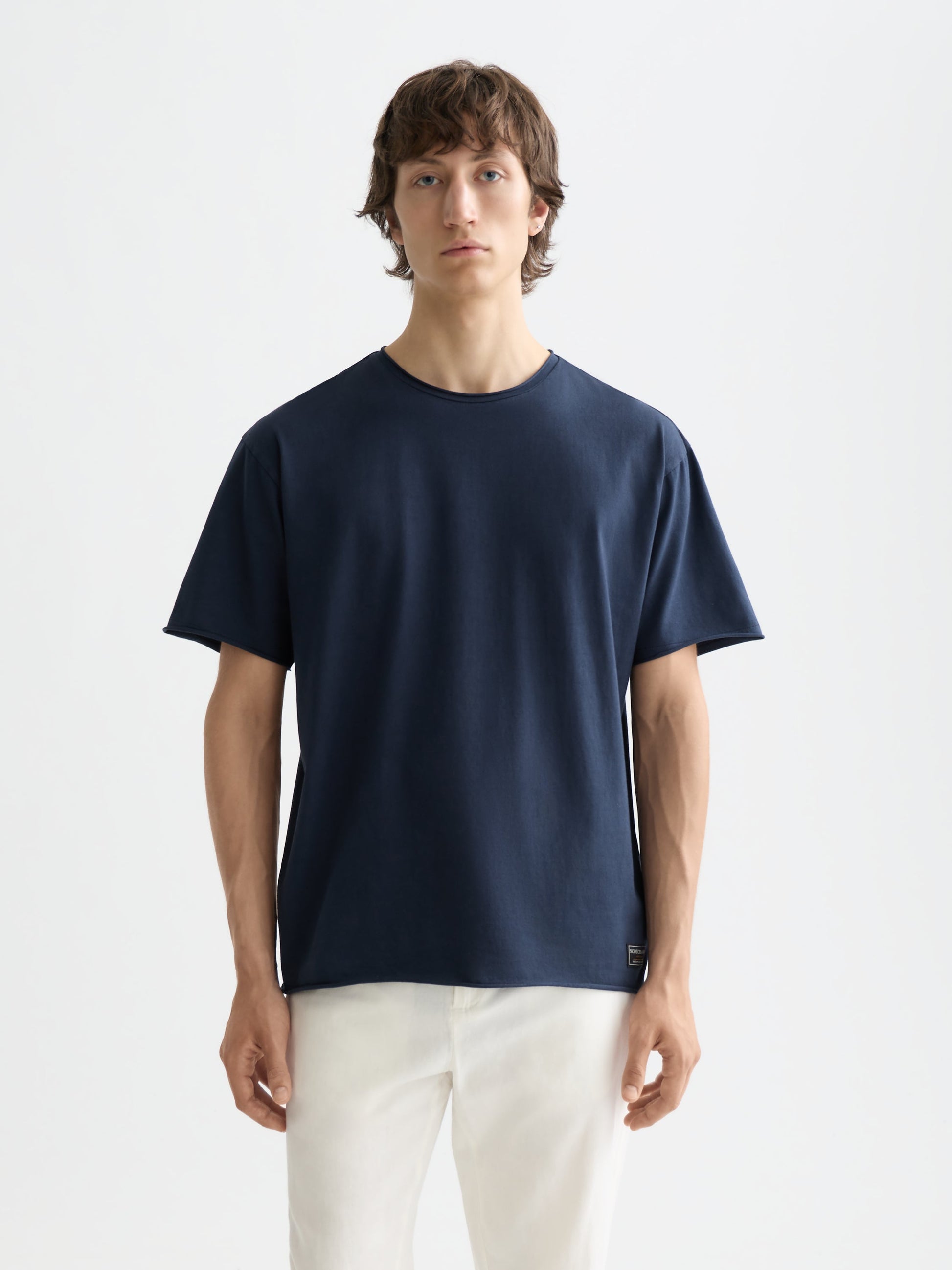 Essentials raw-edged relaxed-fit T-shirt - SKY CAPTAIN