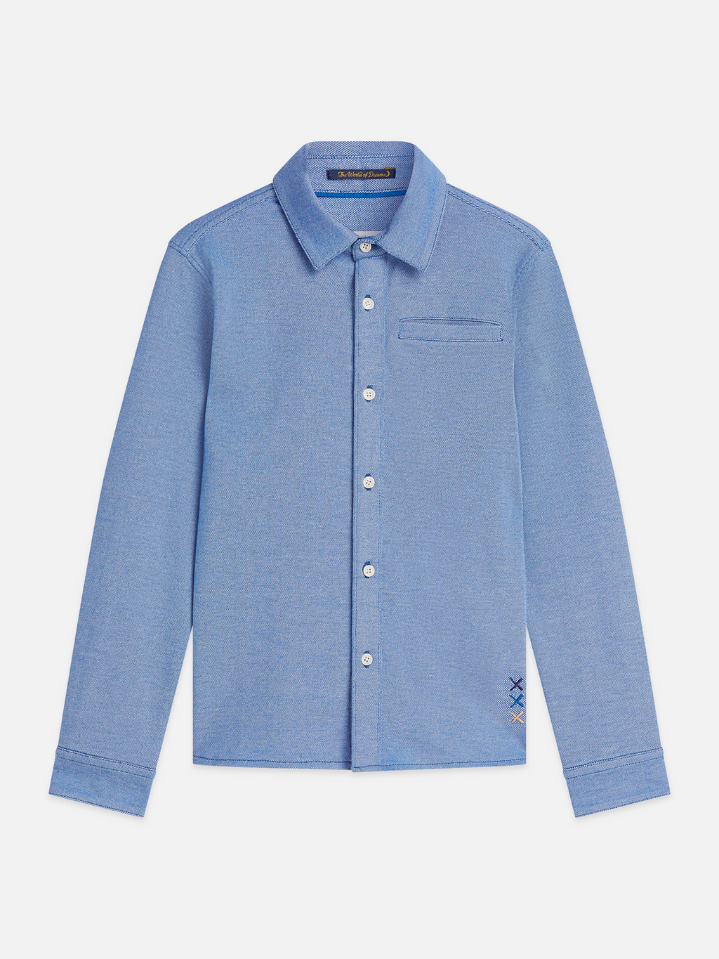 Boys Two-Tone Cotton Piqué Shirt
