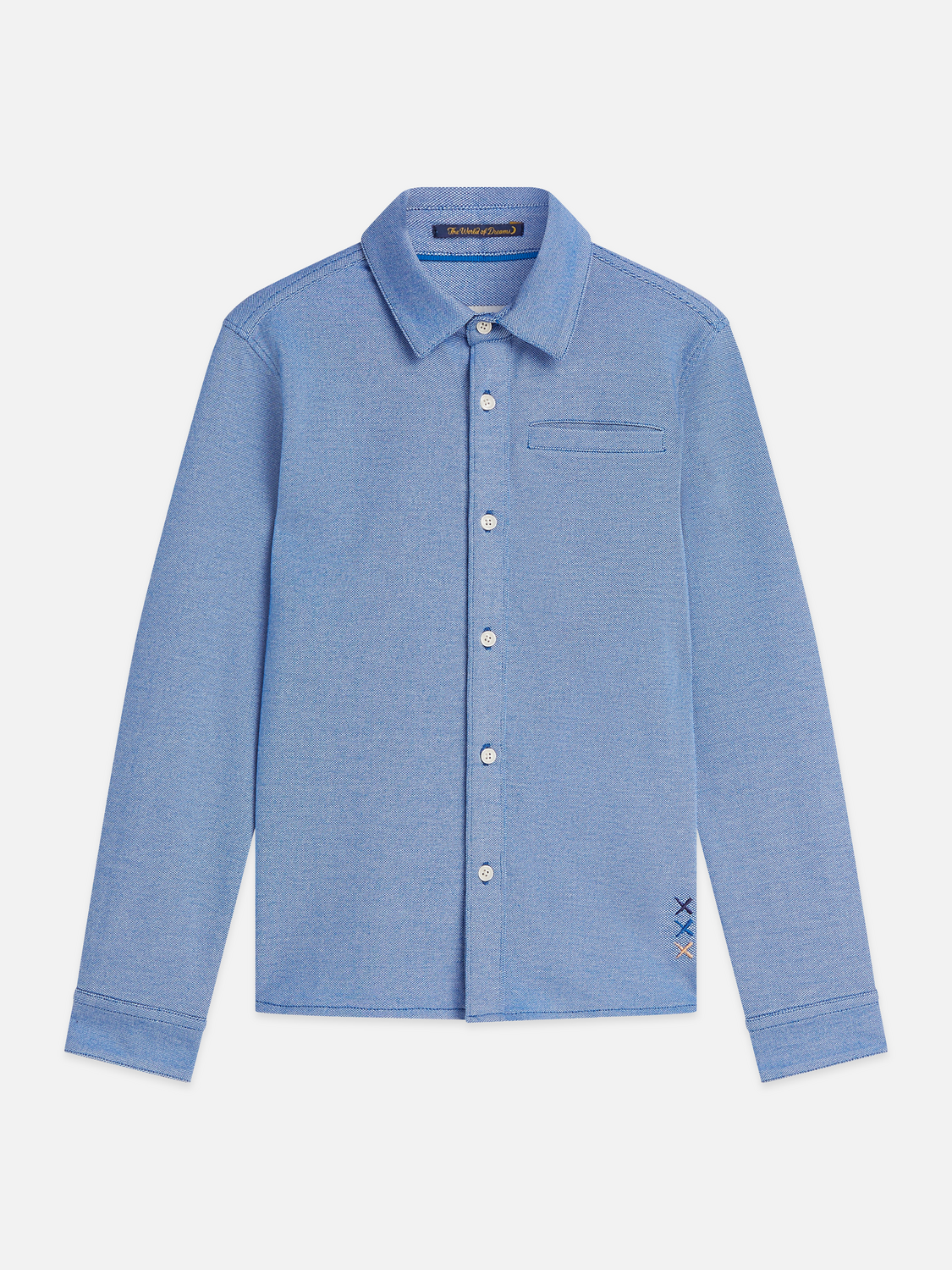 Boys Two-Tone Cotton Piqué Shirt