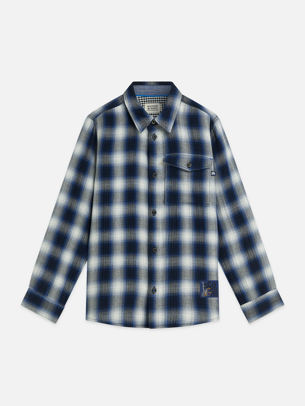 Boys Double-Faced Cotton Check Shirt