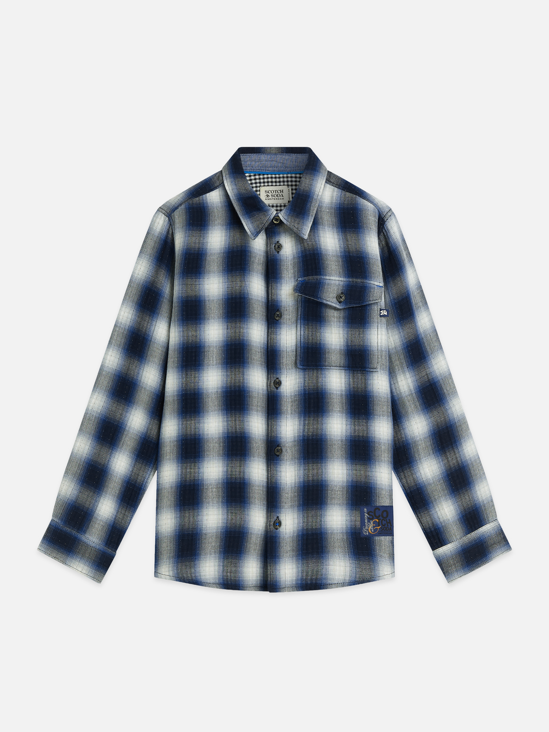 Boys Double-Faced Cotton Check Shirt
