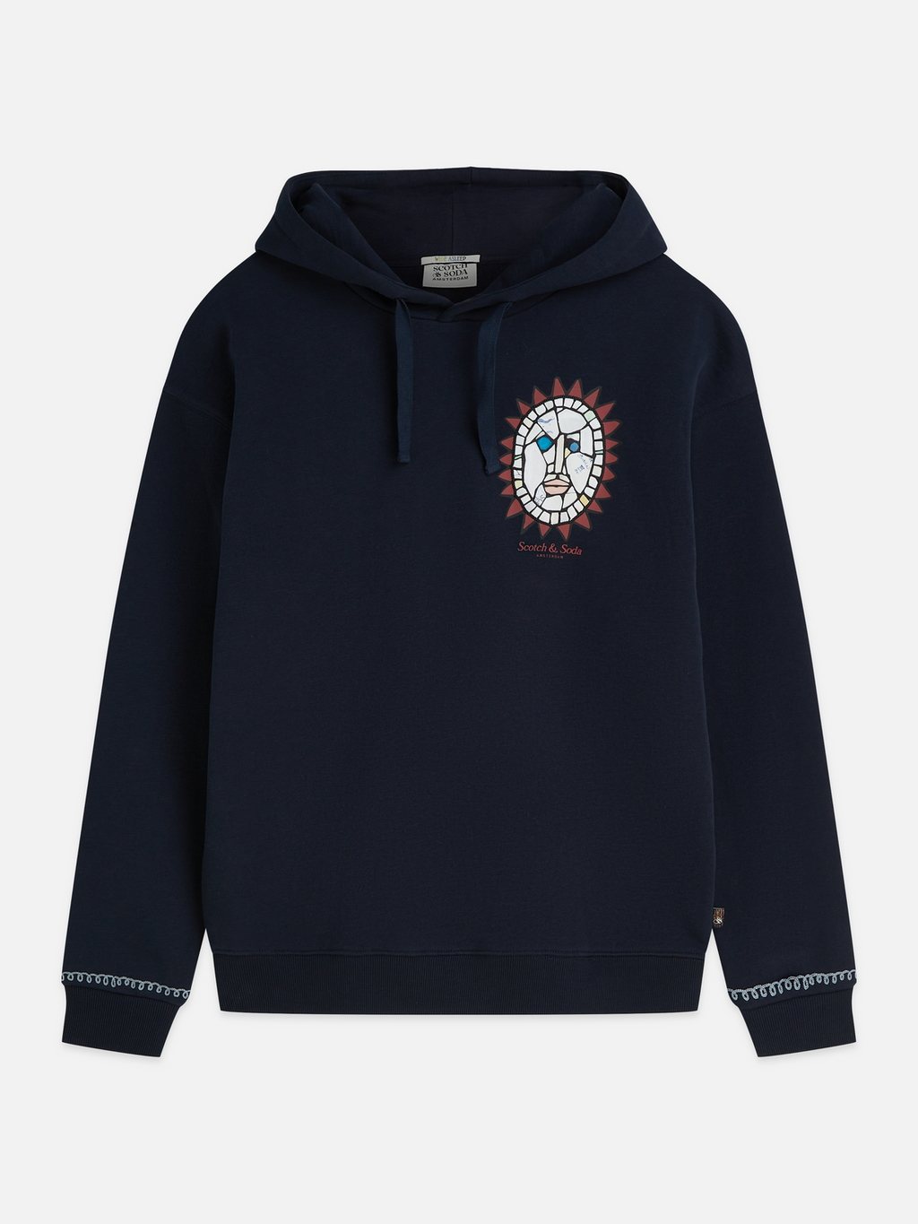 Chest artwork relaxed-fit hoodie