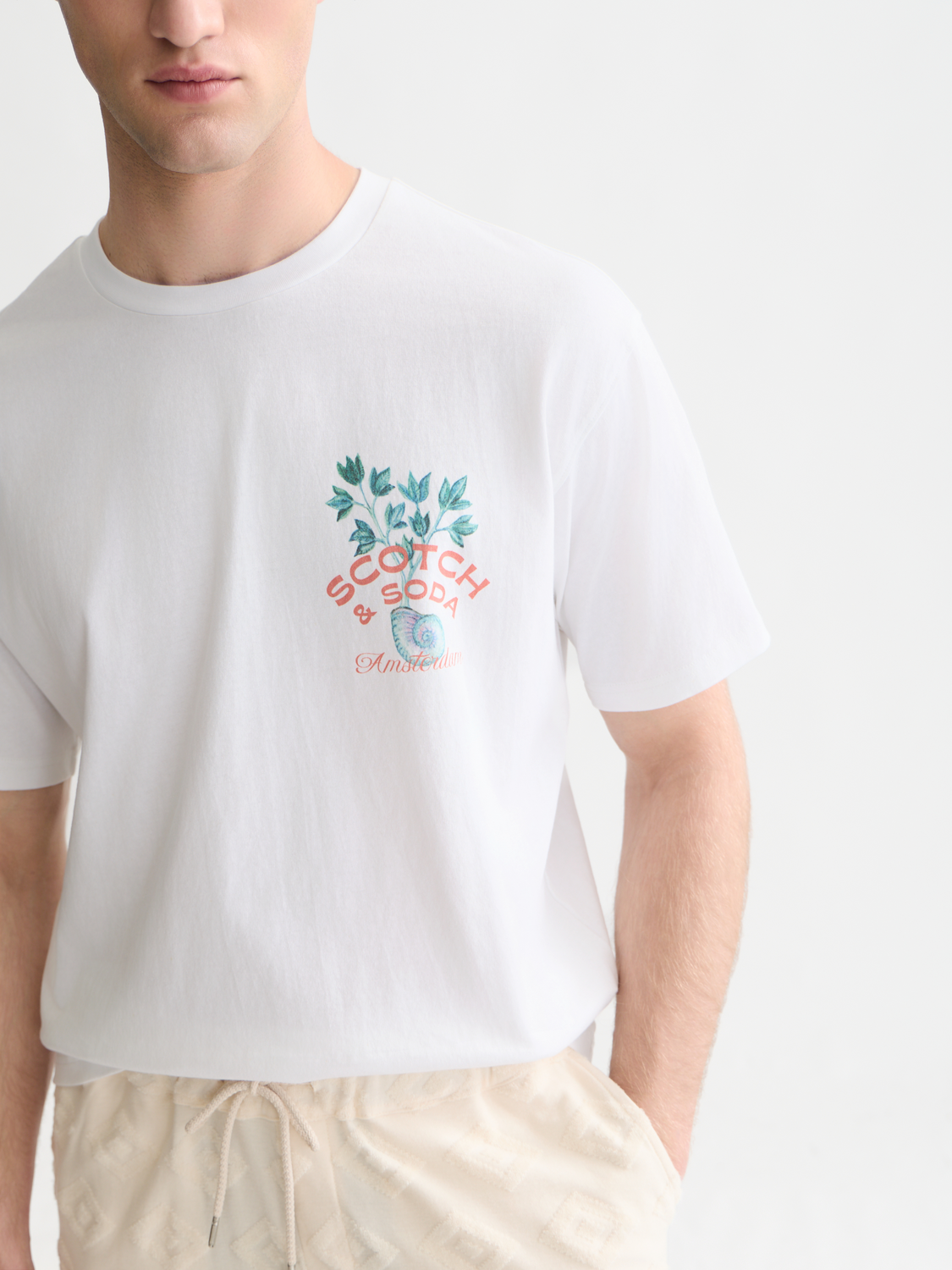 Front and back artwork relaxed-fit T-shirt