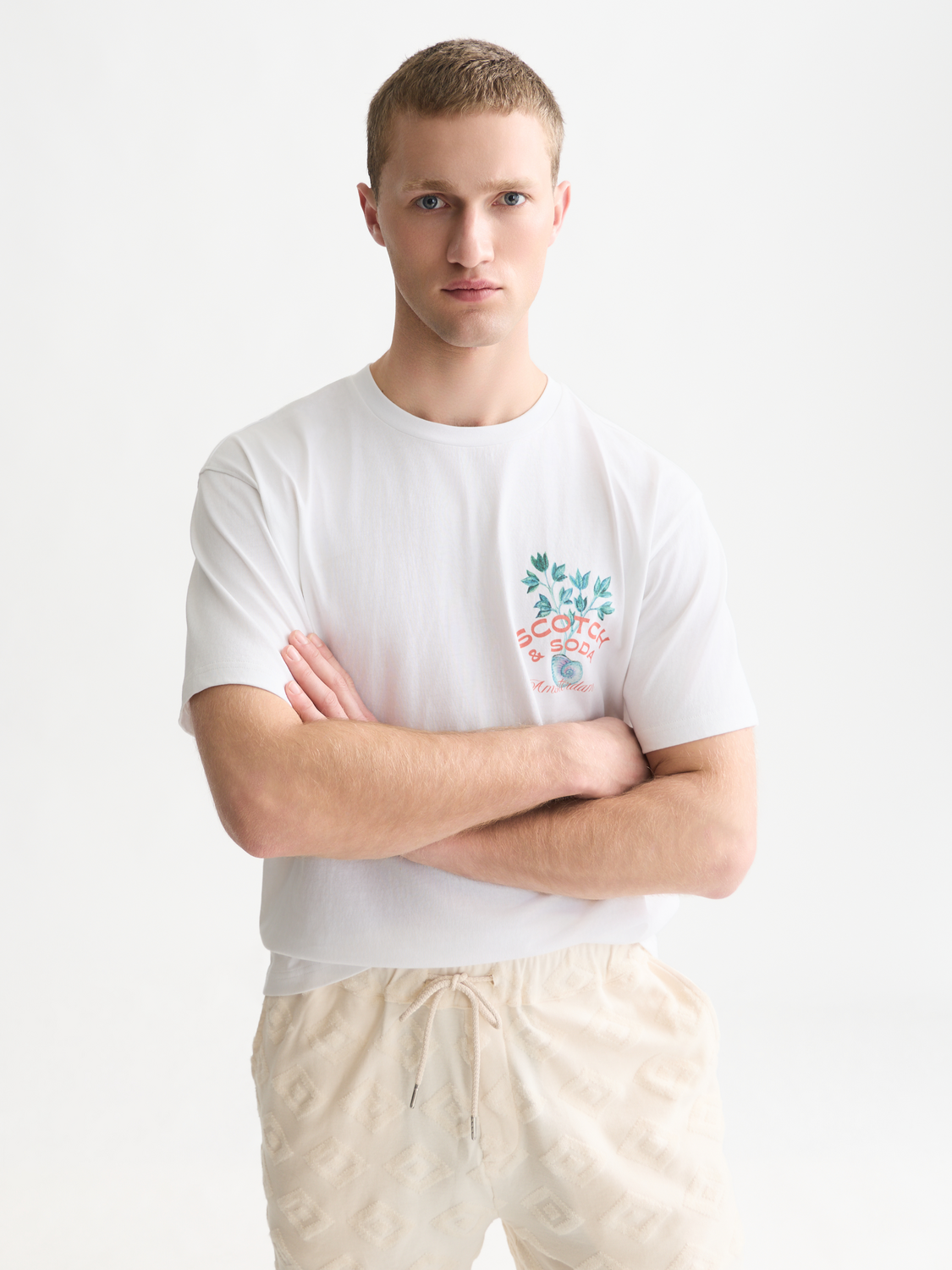 Front and back artwork relaxed-fit T-shirt