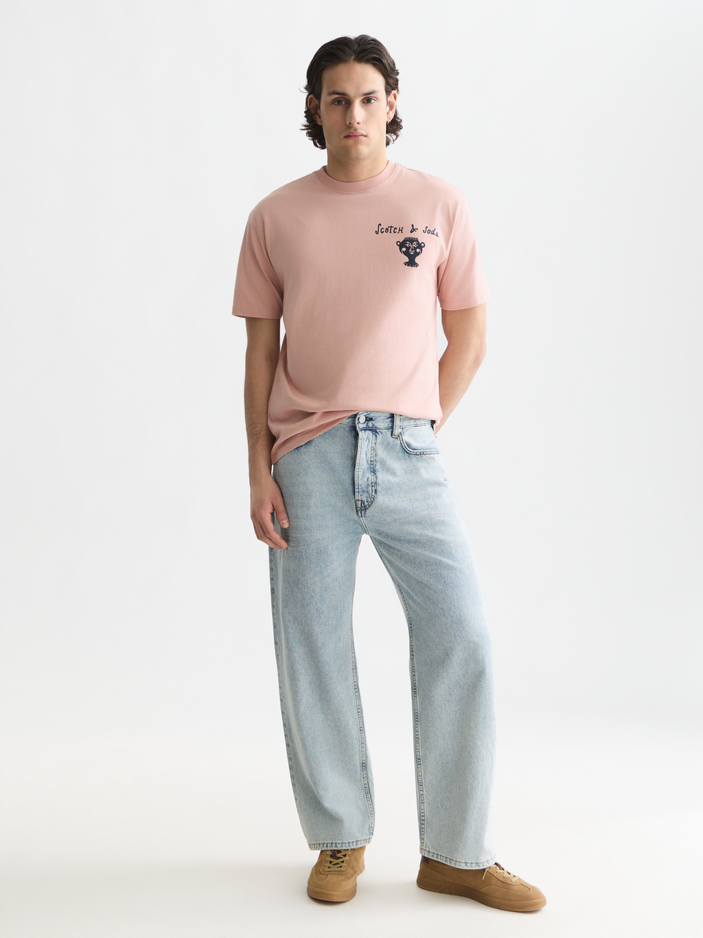 Front and back artwork relaxed-fit T-shirt