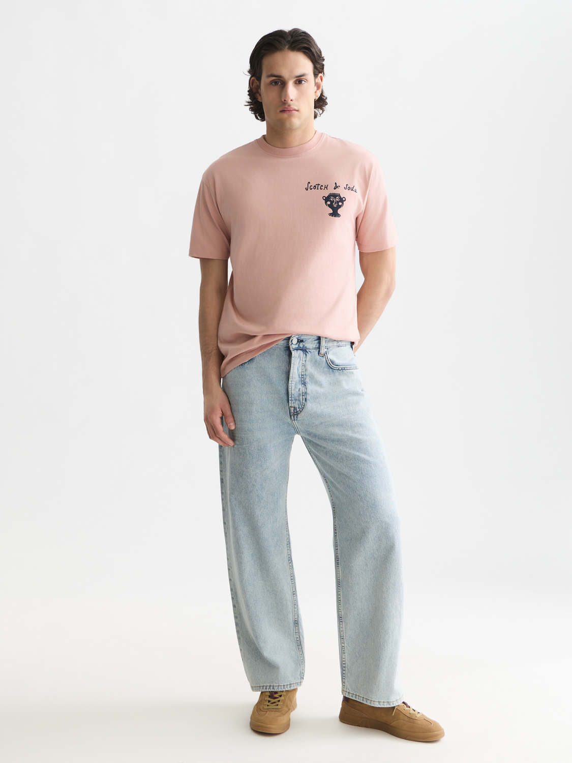 Front and back artwork relaxed-fit T-shirt