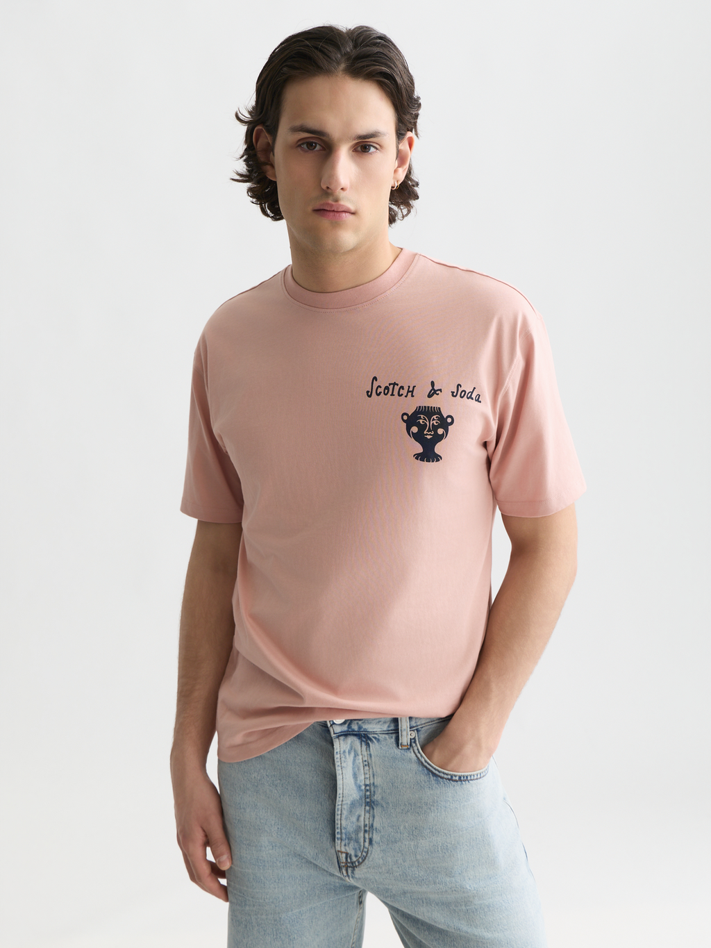 Front and back artwork relaxed-fit T-shirt