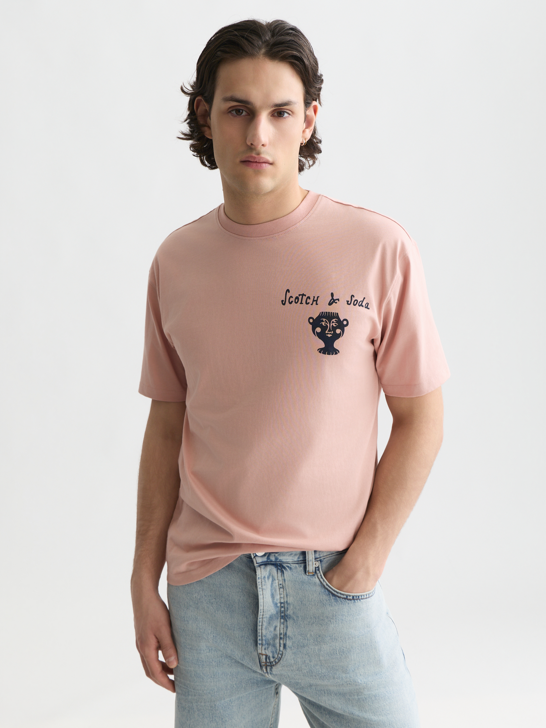 Front and back artwork relaxed-fit T-shirt