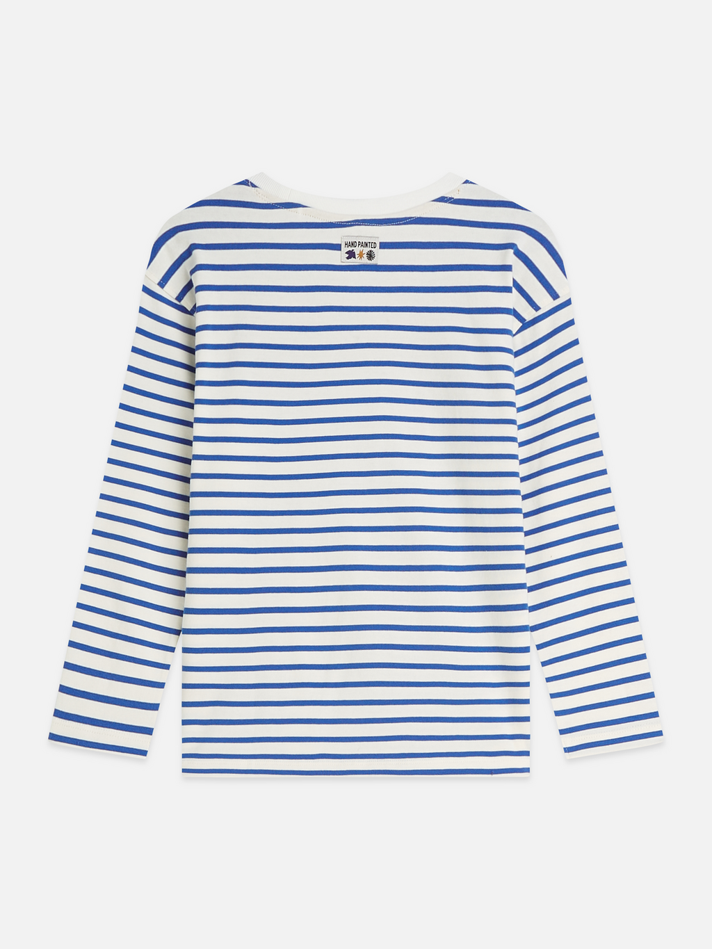 Boys Striped Cotton Embroidered Relaxed T-Shirt