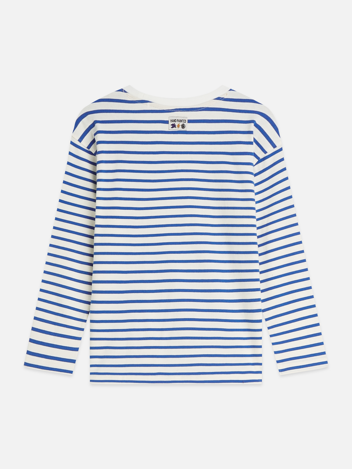 Boys Striped Cotton Embroidered Relaxed T-Shirt