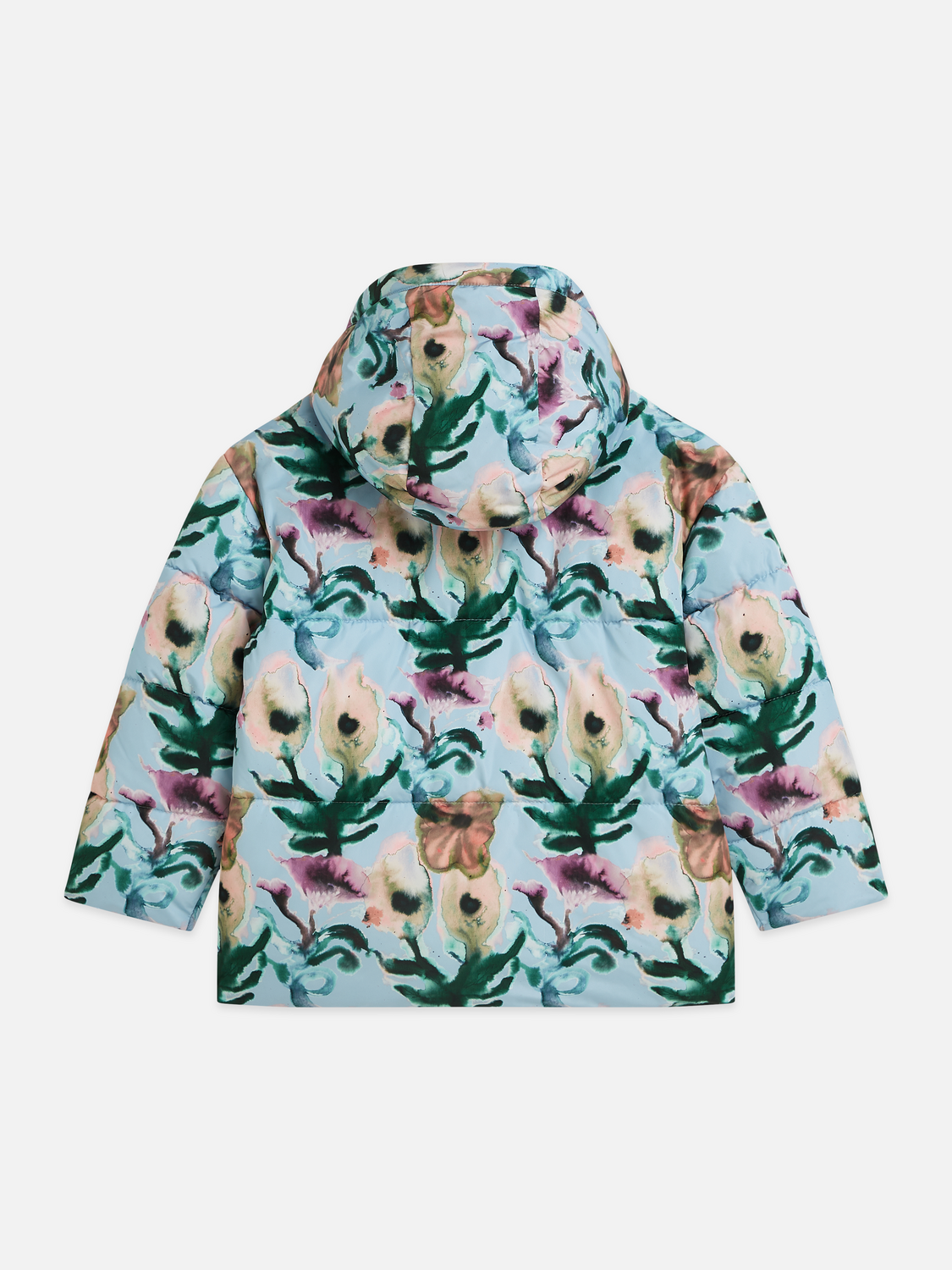 Girls Printed Quilted Puffer Jacket