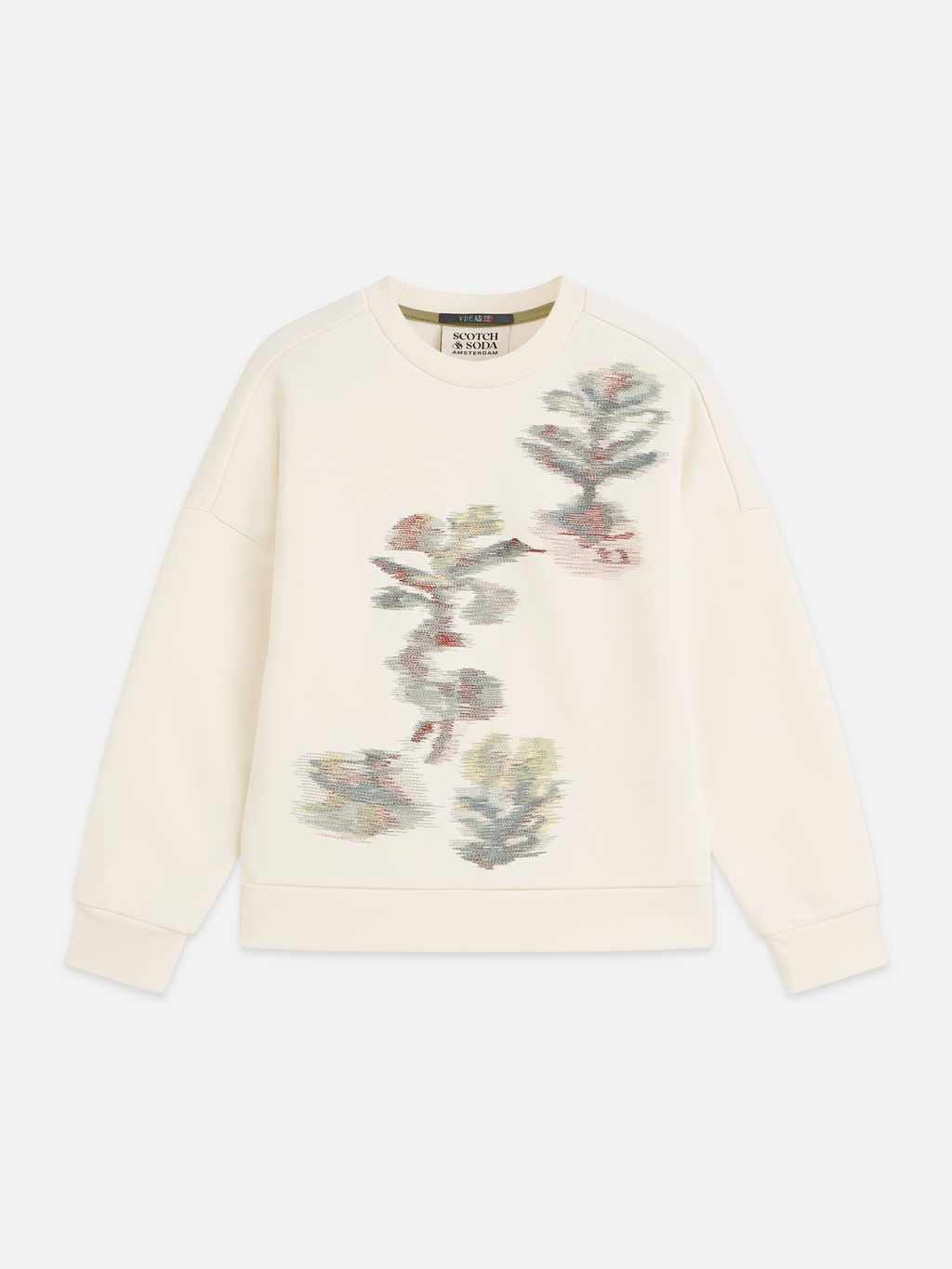 Placed embroidered relaxed sweatshirt