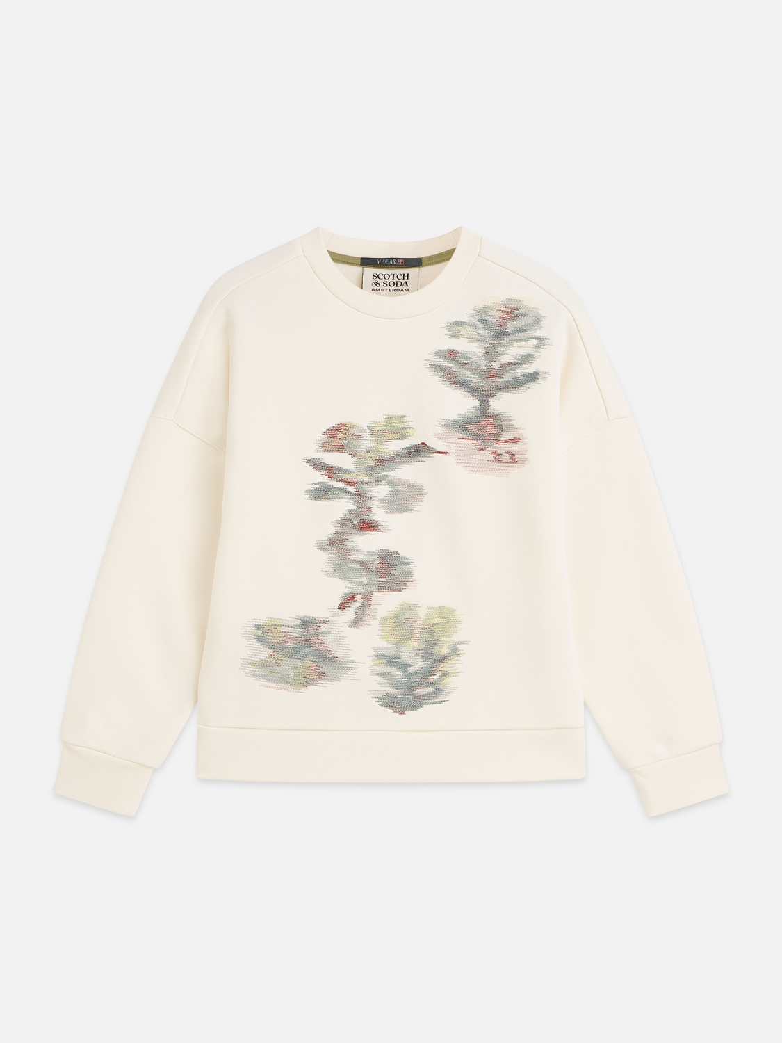 Placed embroidered relaxed sweatshirt