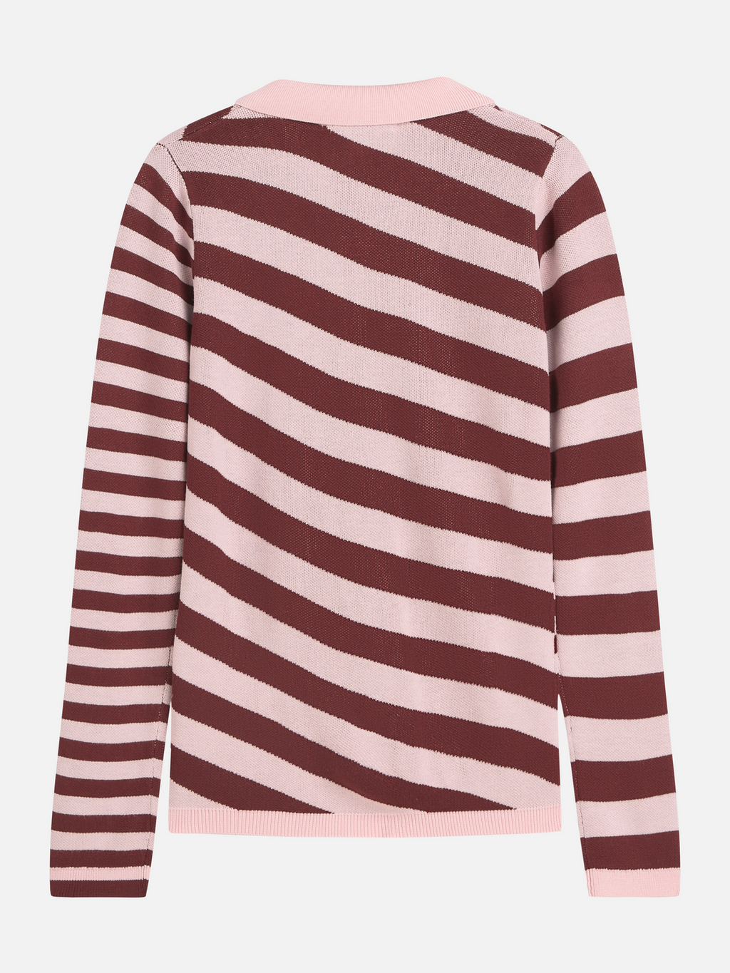 Yarn-dyed long sleeve knitted polo