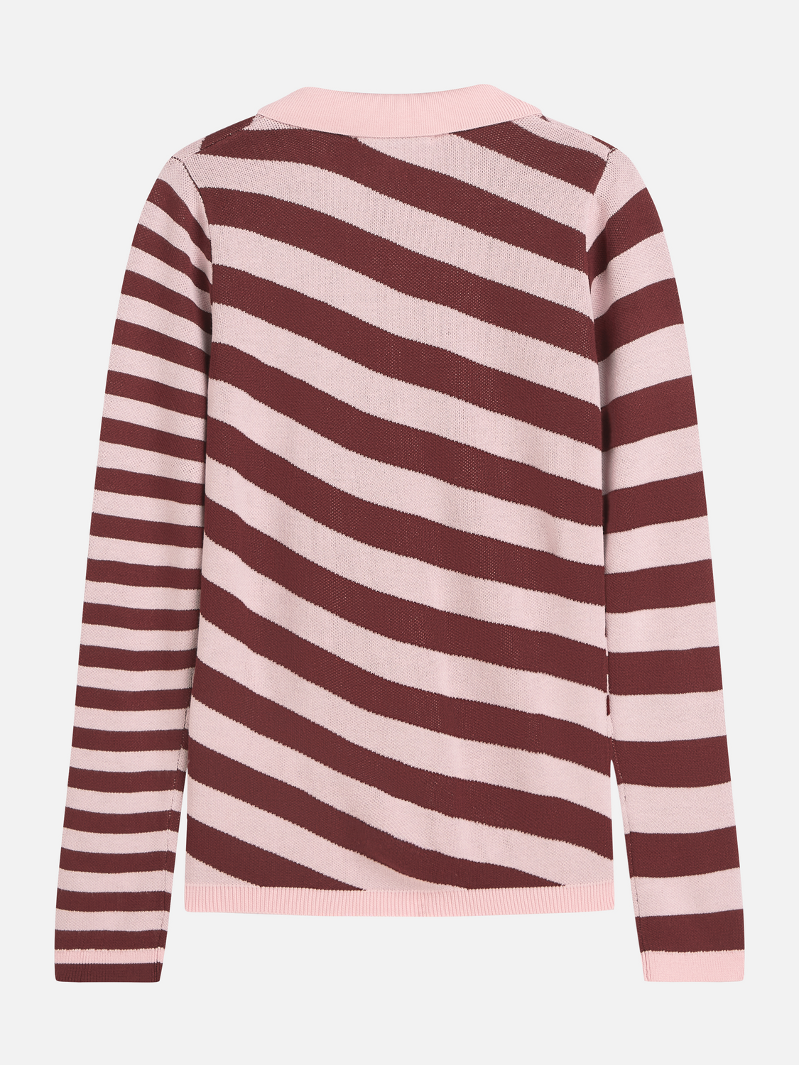 Yarn-dyed long sleeve knitted polo