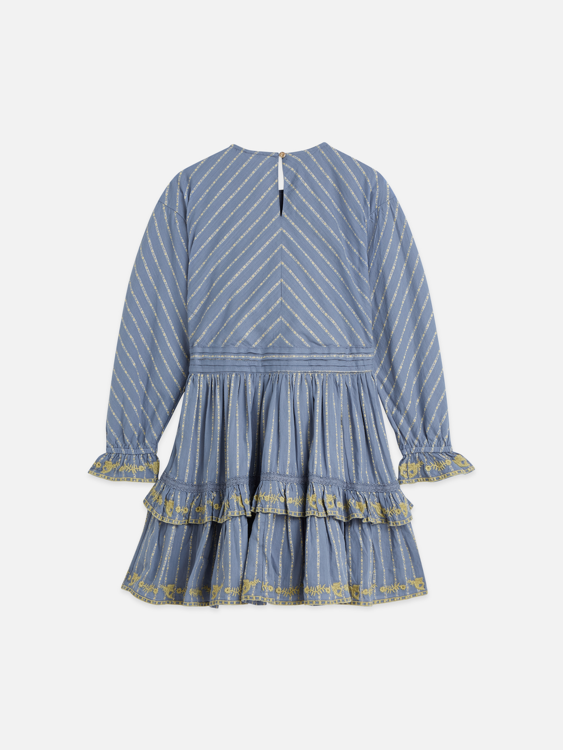 Girls Lurex Striped Cotton Dress