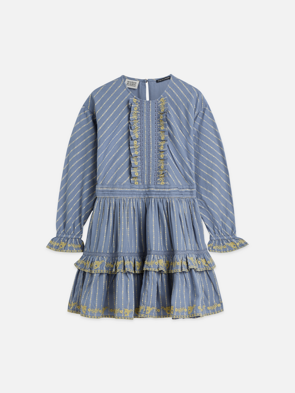Girls Lurex Striped Cotton Dress