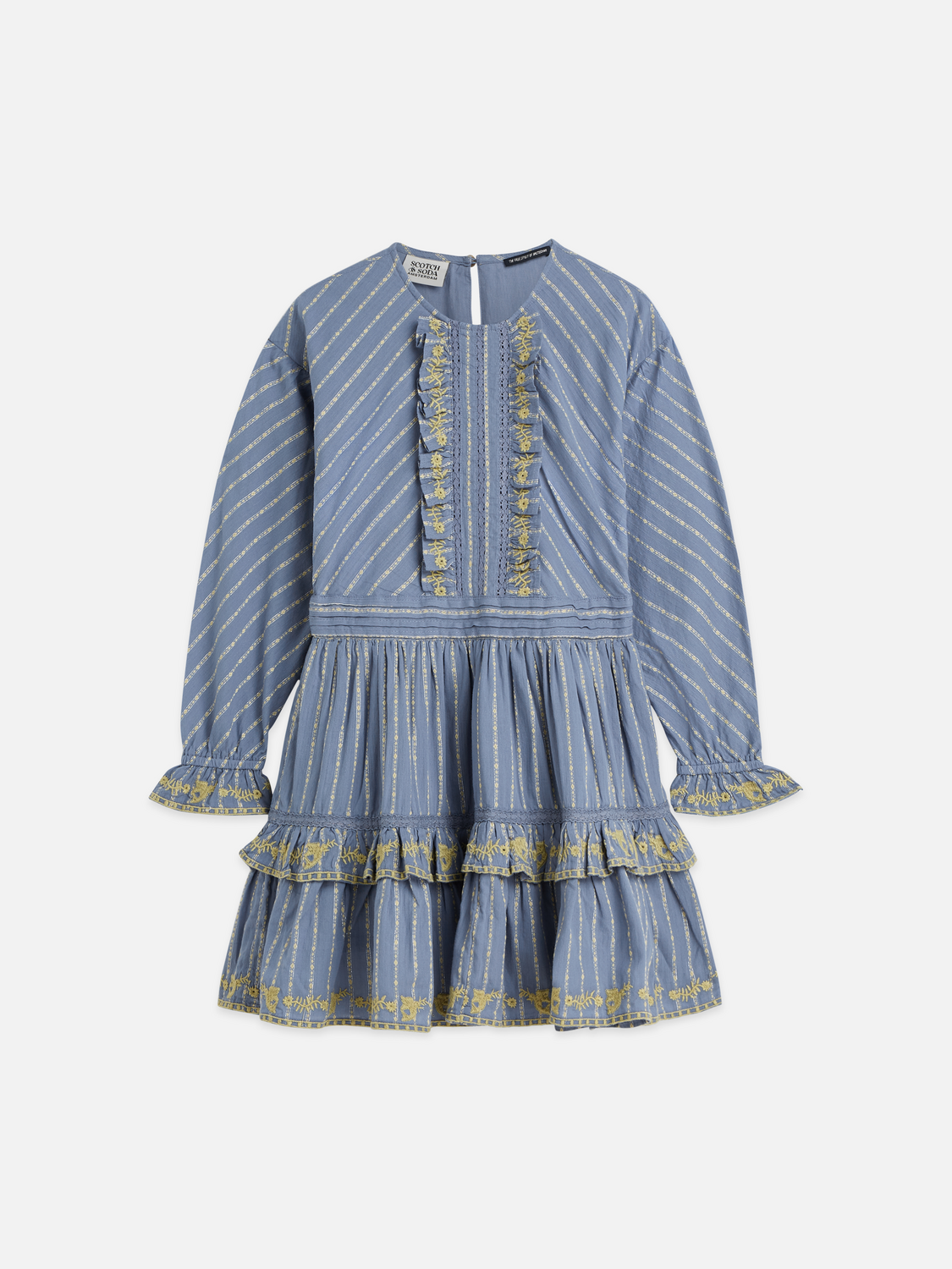 Girls Lurex Striped Cotton Dress