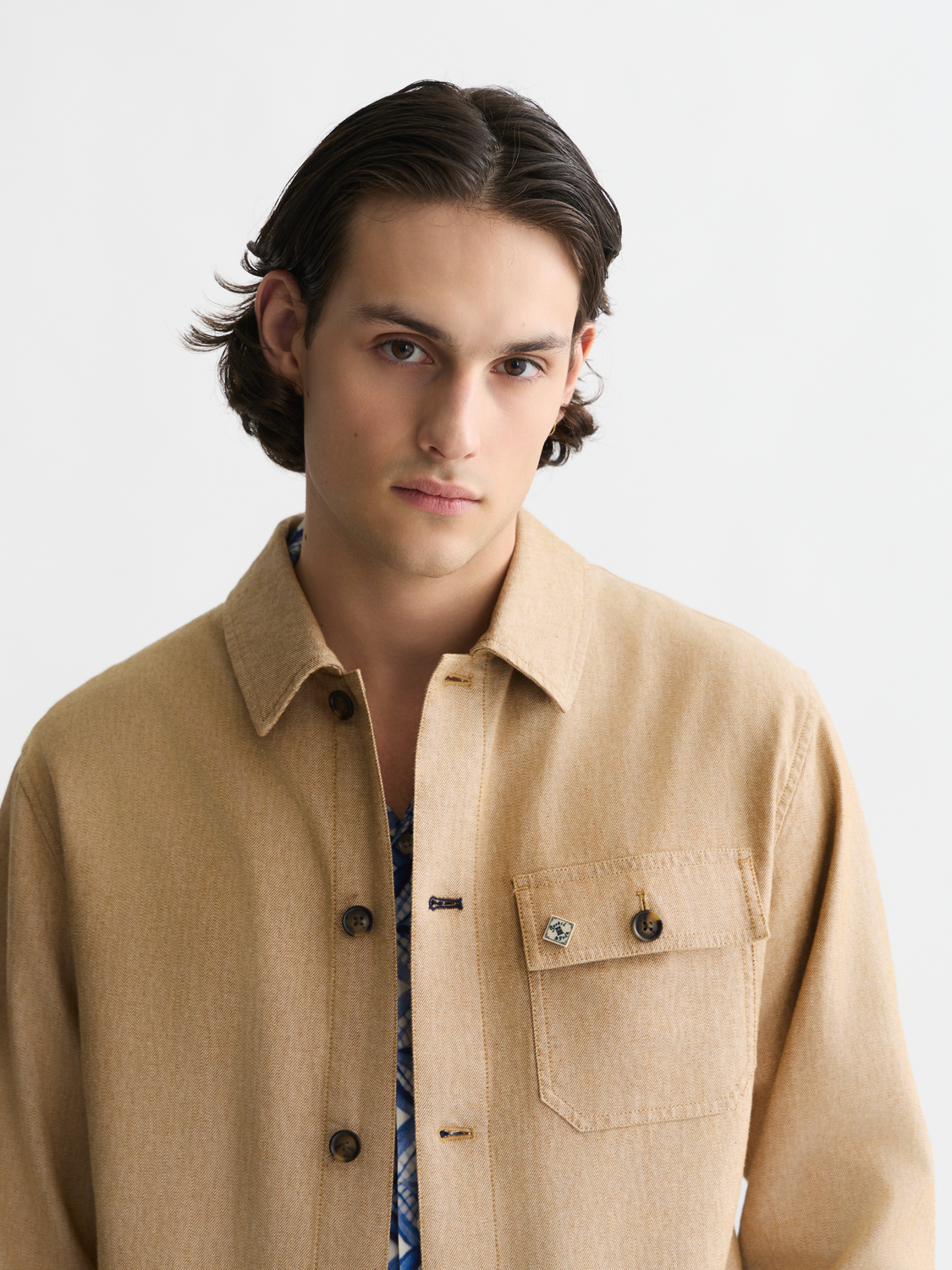 Cotton linen twill worker jacket