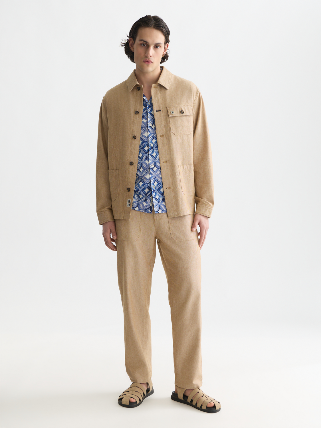 Cotton linen twill worker jacket