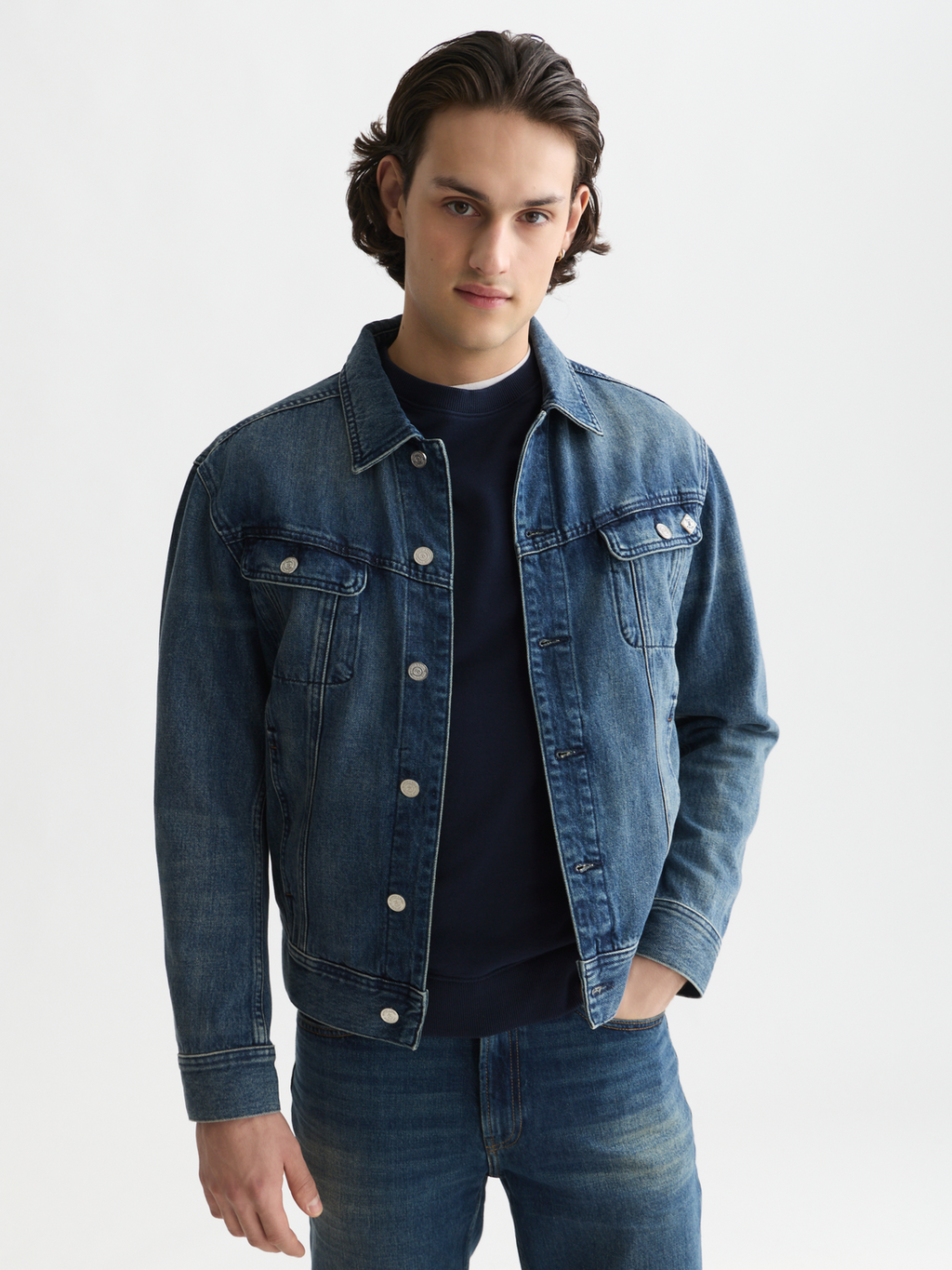 Denim trucker jacket