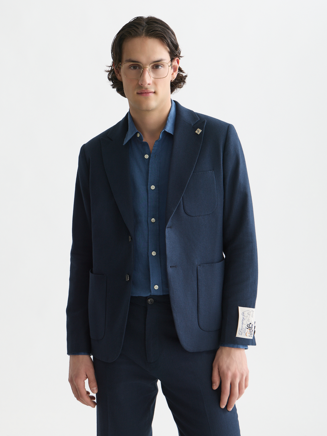 Pierce linen blend blazer