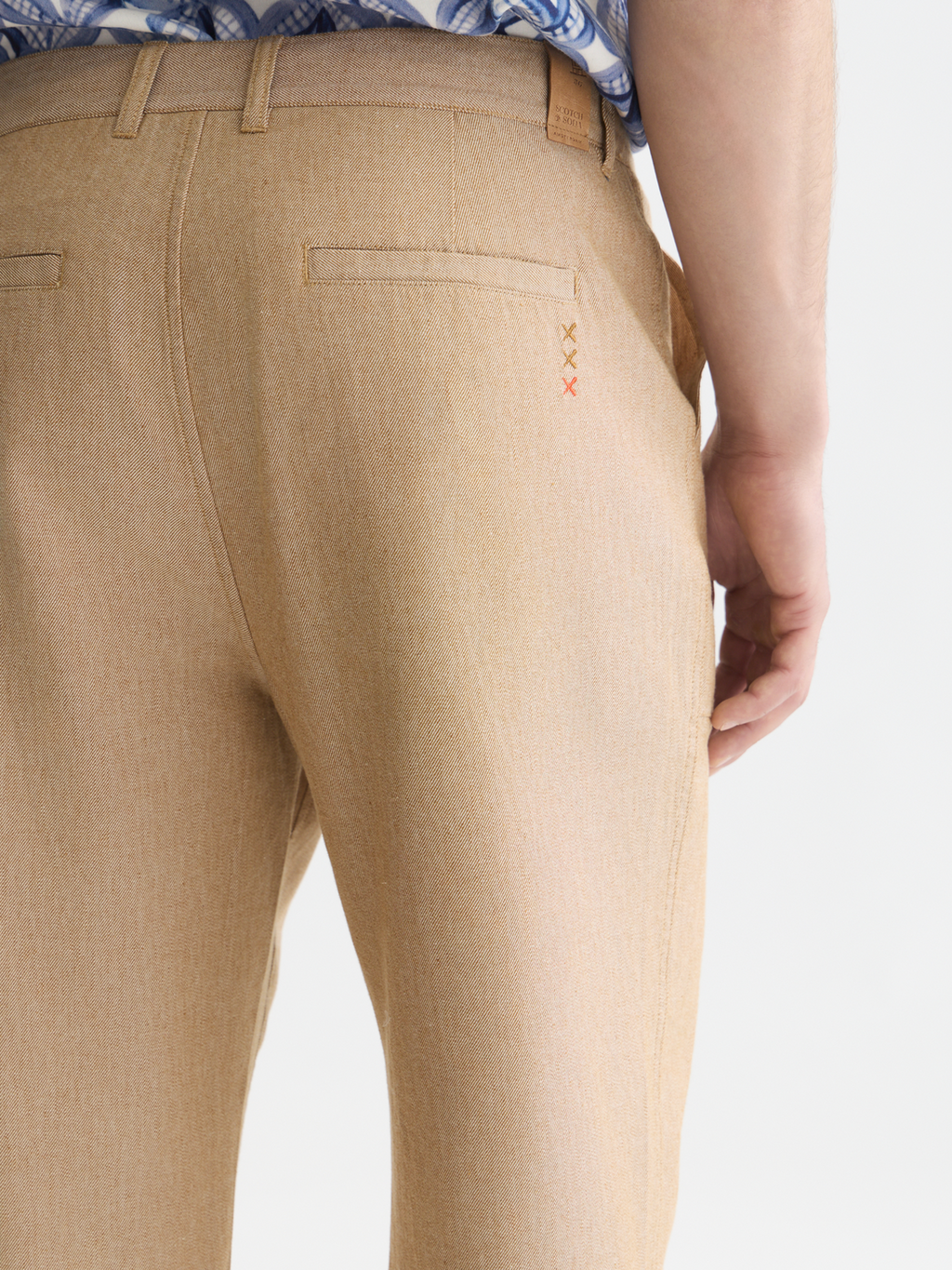 Harper linen blend twill tapered chino