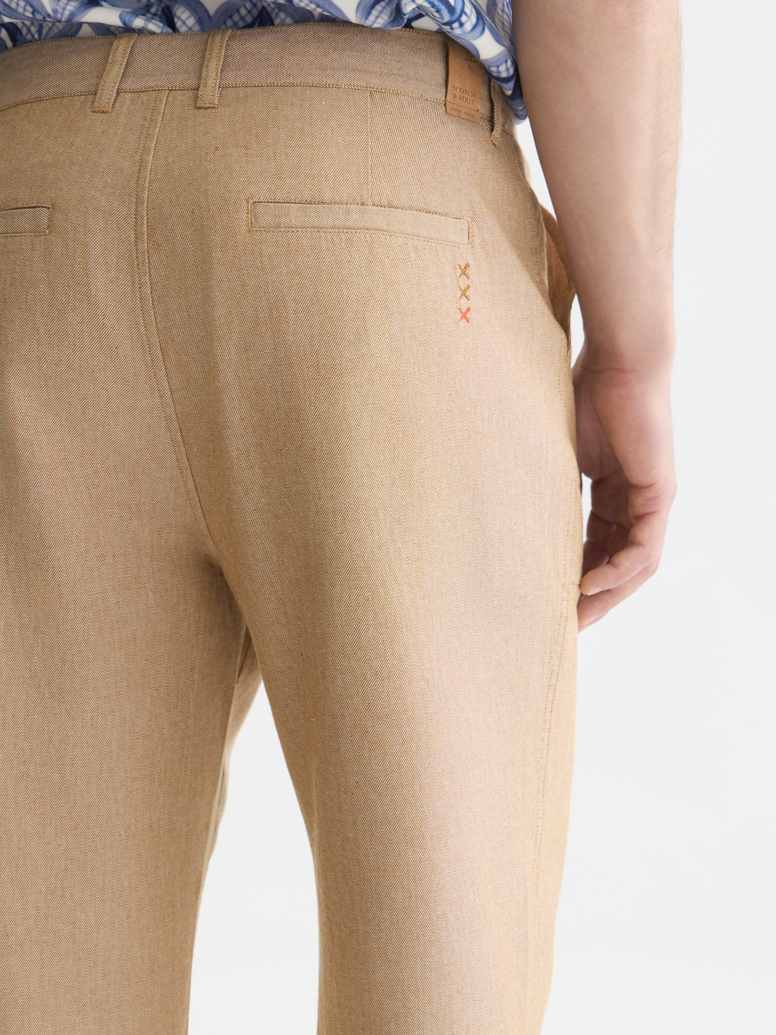 Harper linen blend twill tapered chino