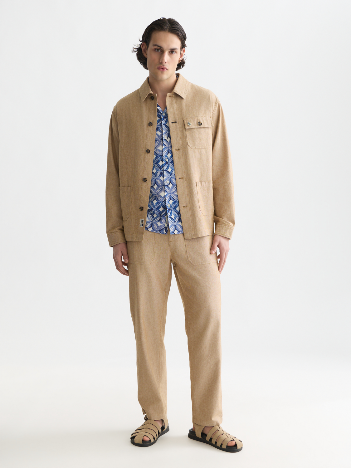 Harper linen blend twill tapered chino
