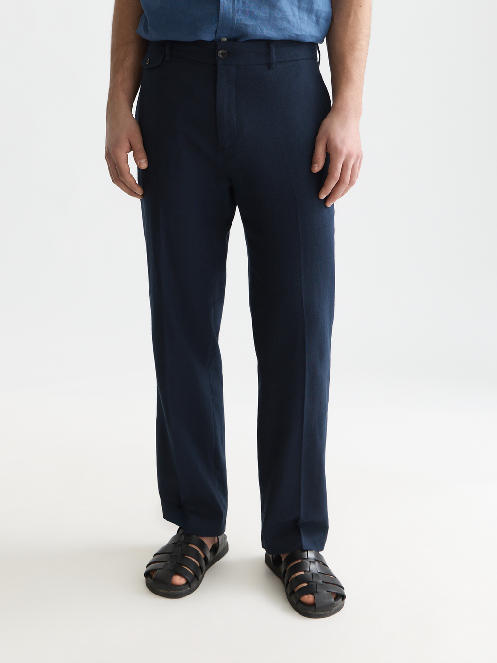 Otis linen blend herringbone relaxed straight chino