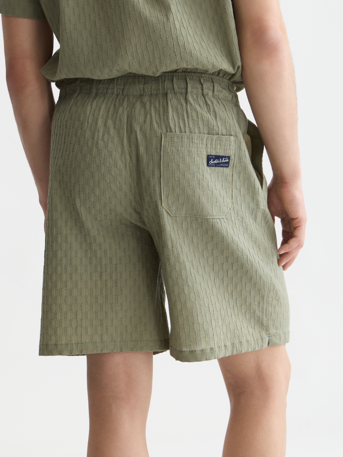 Jacquard seersucker bermuda shorts