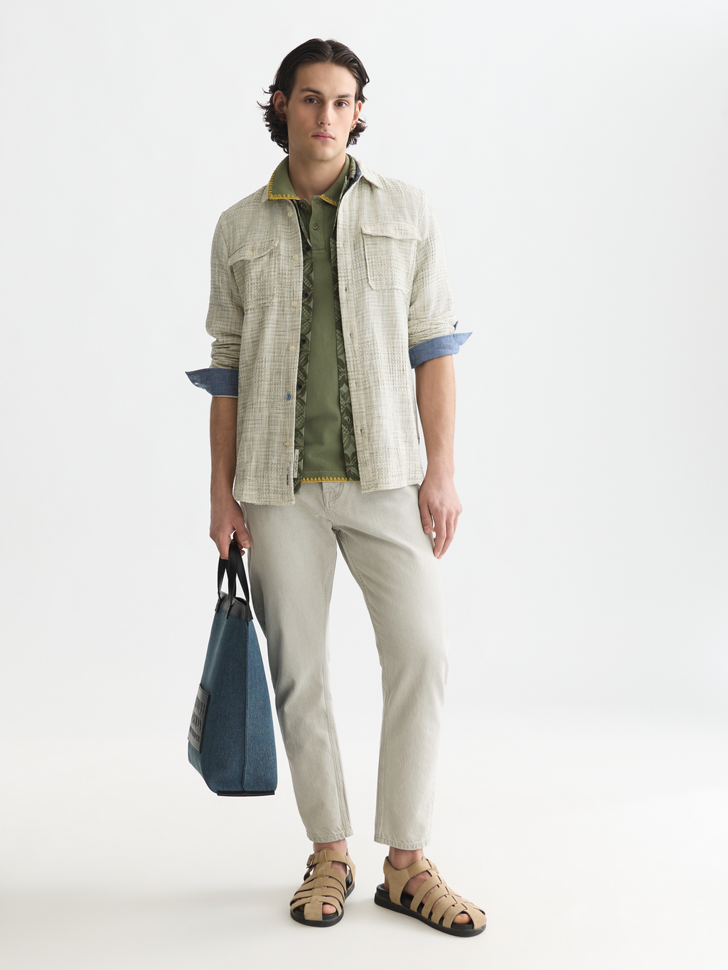 Melange waffle shirt